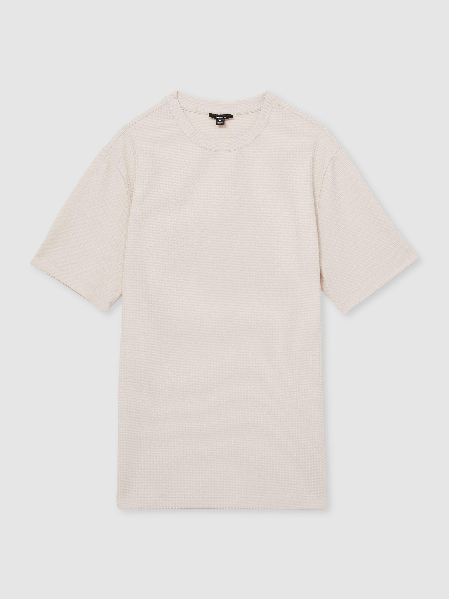 Oversized Textured T-Shirt in Champagne Product Image