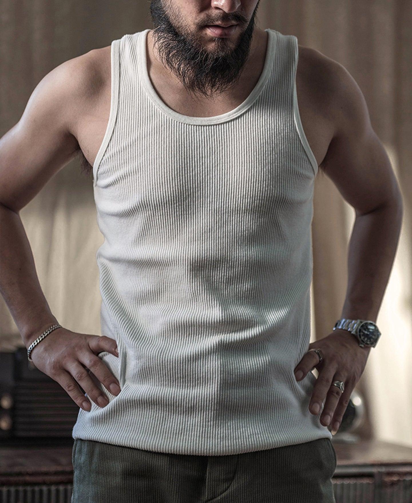 10.5 oz Cotton Tank Top - White Product Image