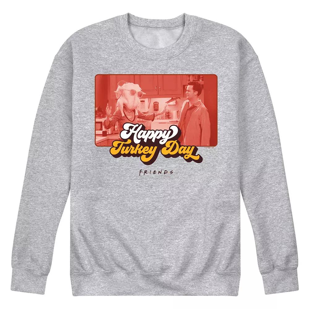 Men's Friends Happy Turkey Day Fleece Sweatshirt,  Product Image