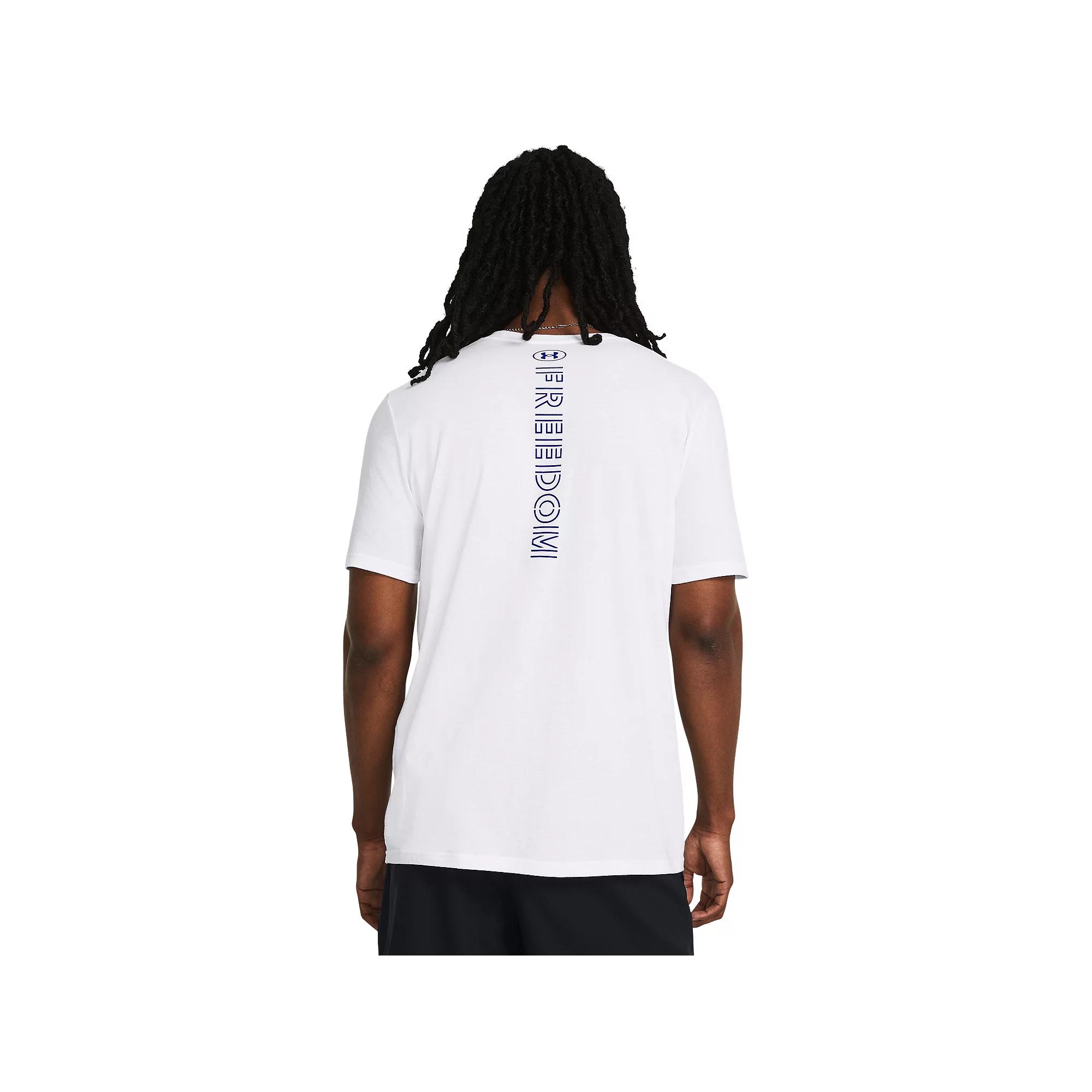 Men's Under Armour Ombre American Freedom Flag Graphic Tee, Size: Medium, White Product Image