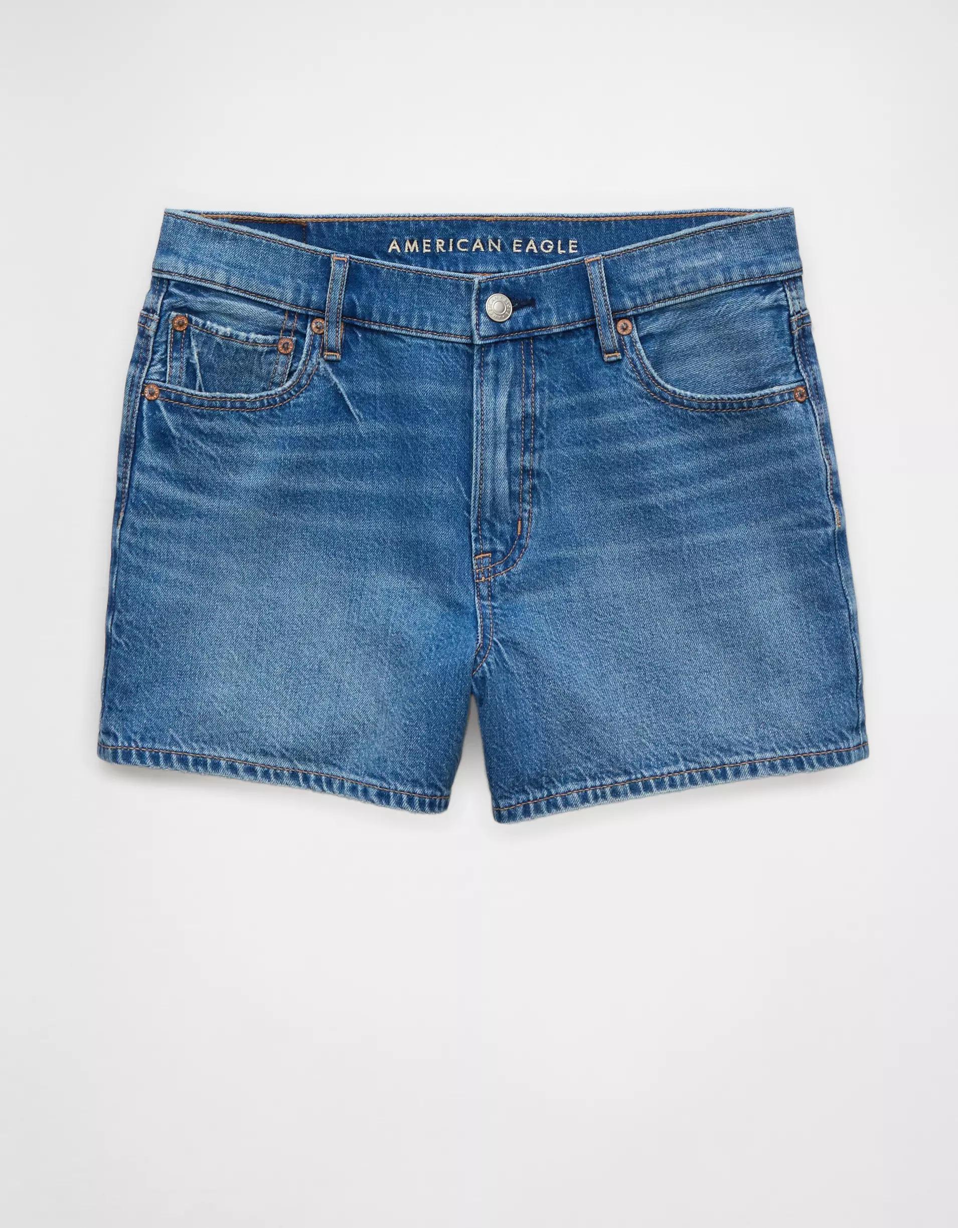 AE Strigid Super High-Waisted Relaxed Denim Short Product Image