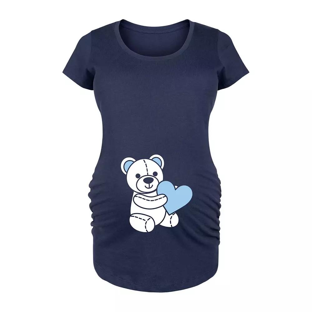 Maternity Teddy Bear Blue Graphic Tee, Women's,  Product Image