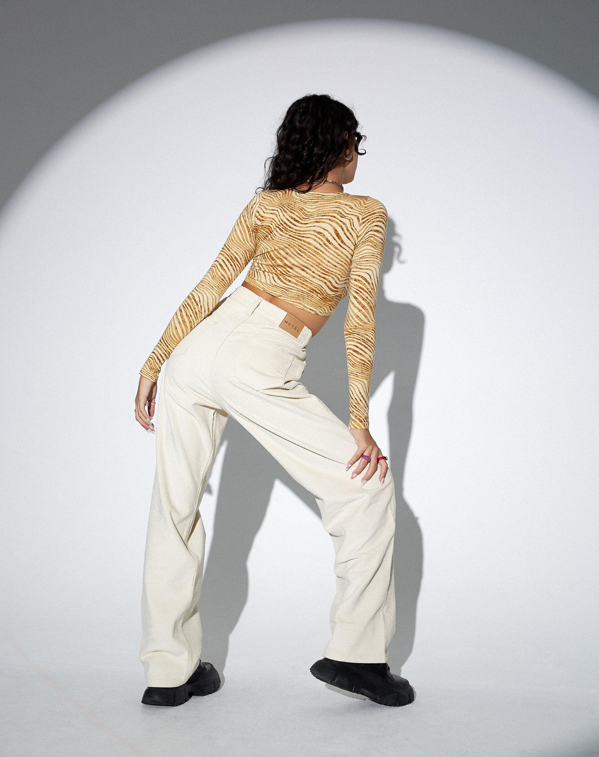 Heloise Crop Top in Desert Terrain Tan Product Image