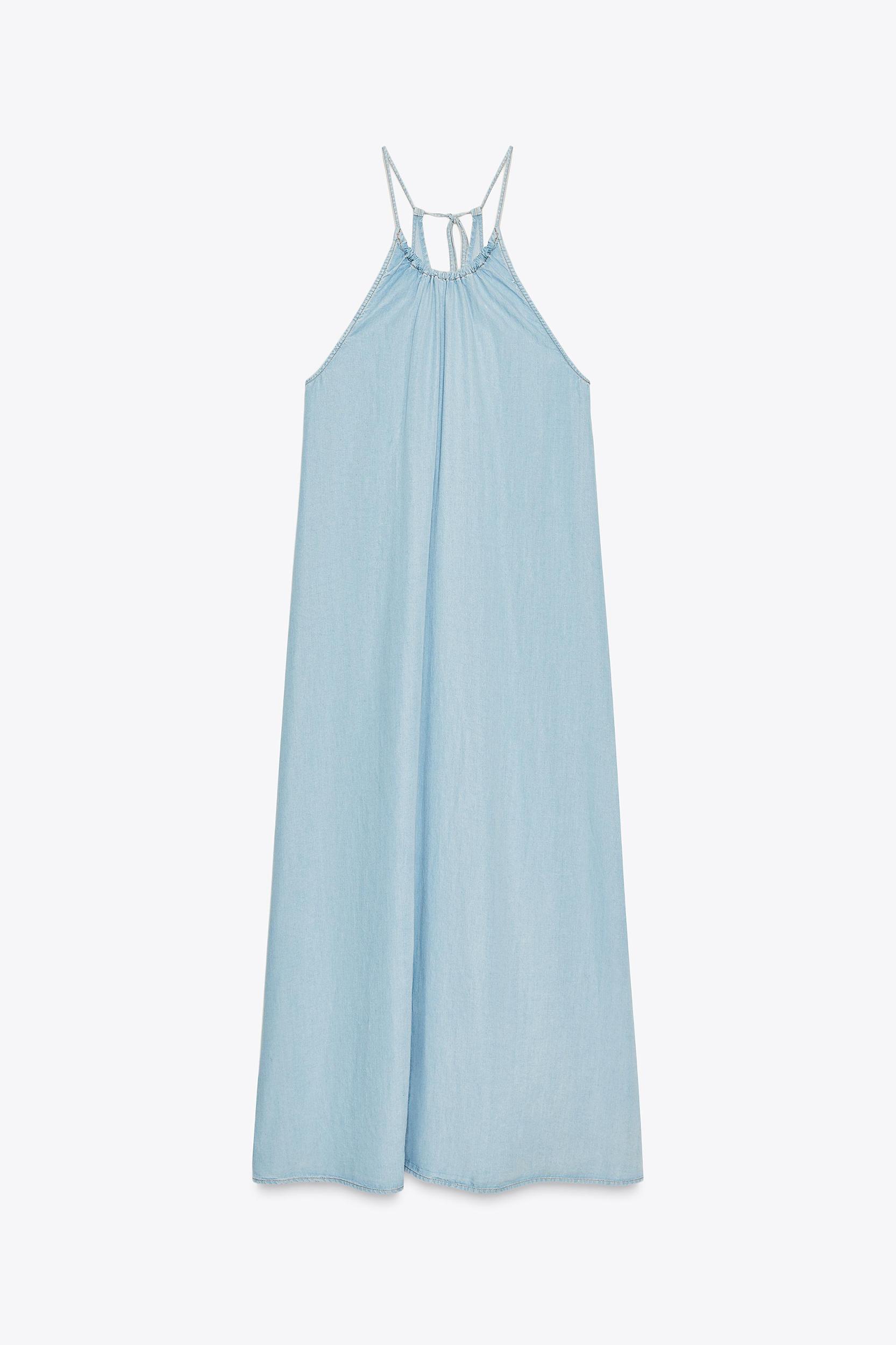 GATHERED HALTER DRESS Product Image