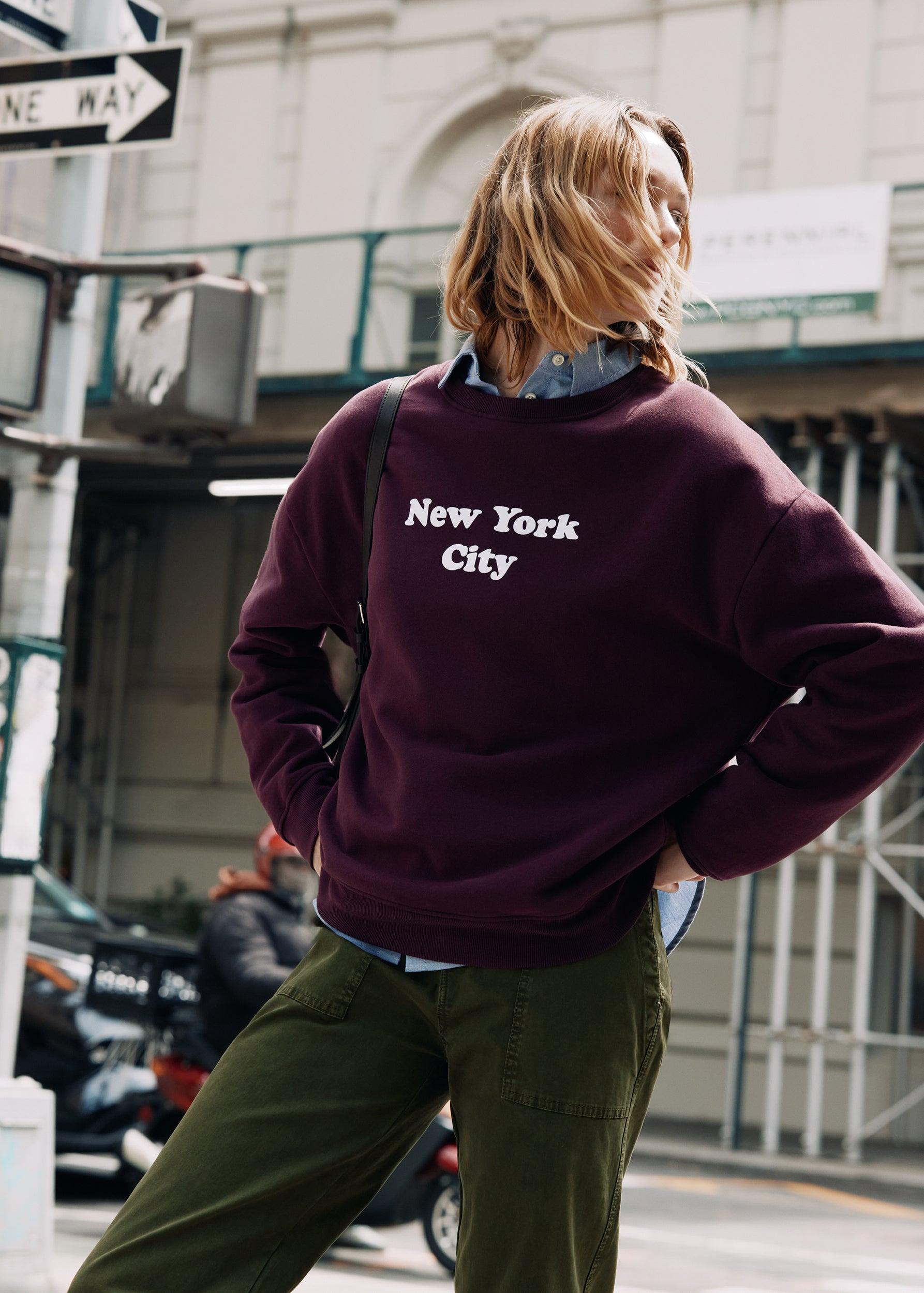 The Oversized New York City Sweatshirt - Merlot Product Image