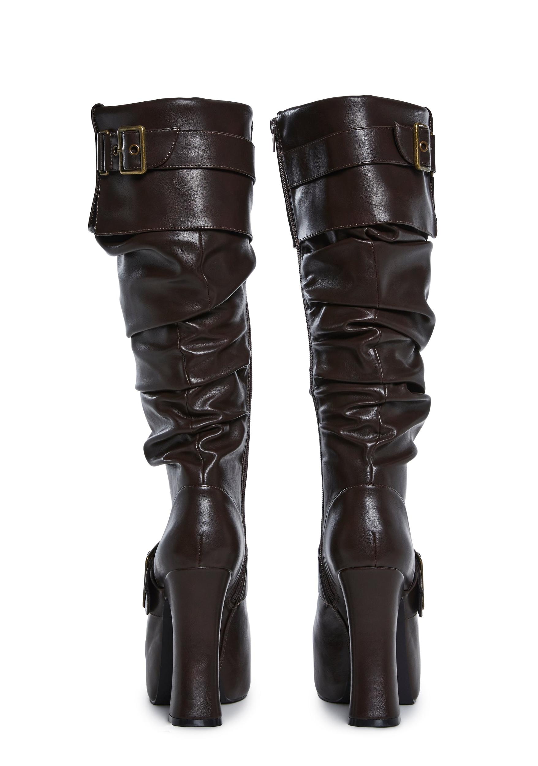 Ren Faire Slouchy Boots - Brown Product Image