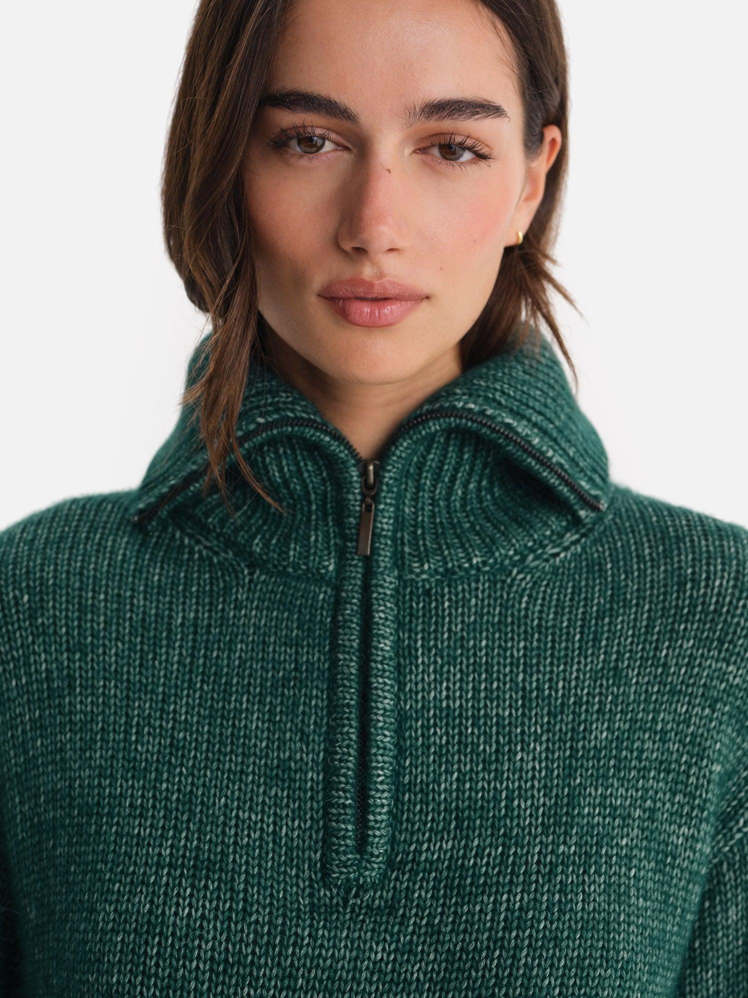 Luxe Alpaca Half-Zip Sweater Female Product Image