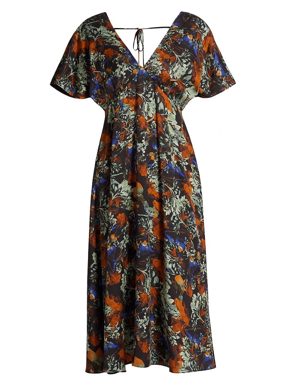 Womens Cecile Flutter Sleeve Midi-Dress Size 0 Product Image