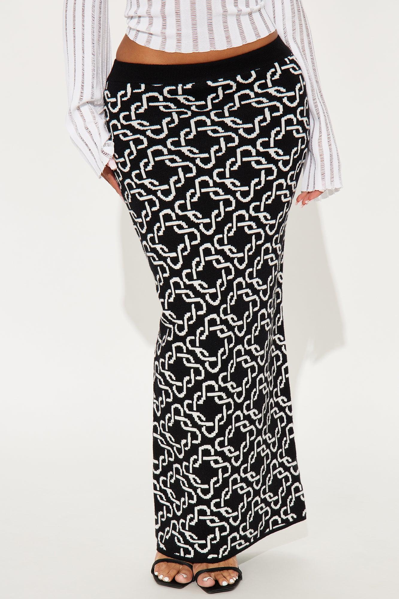 Josie Sweater Knit Maxi Skirt - Black/combo Product Image