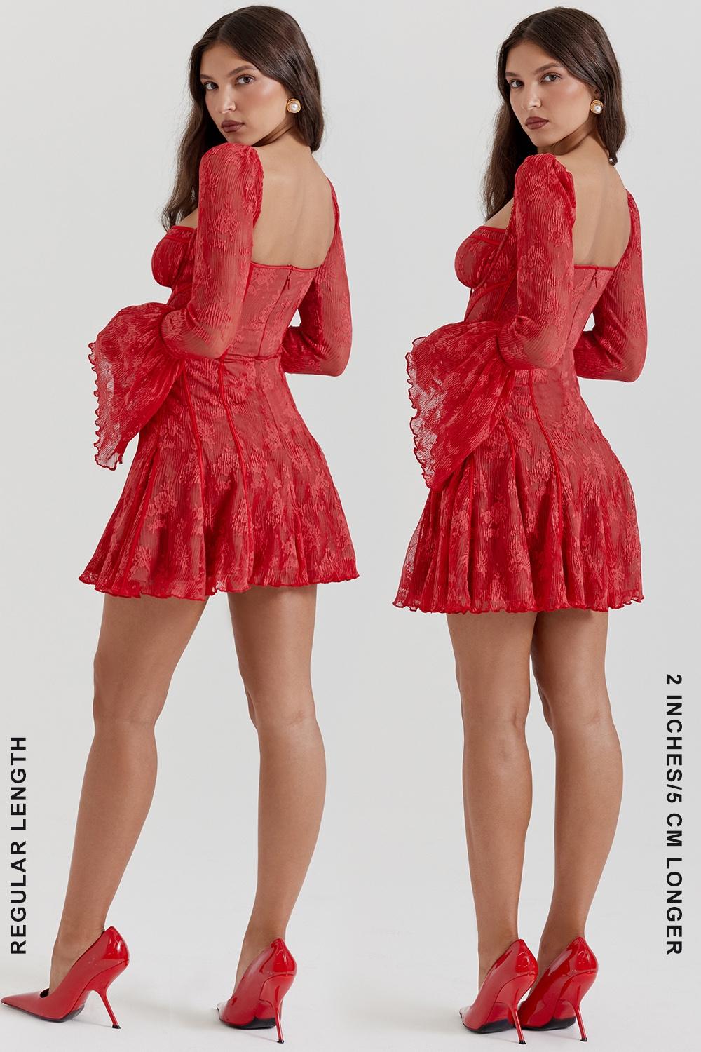 Analissa  scarlet lace corset dress Product Image