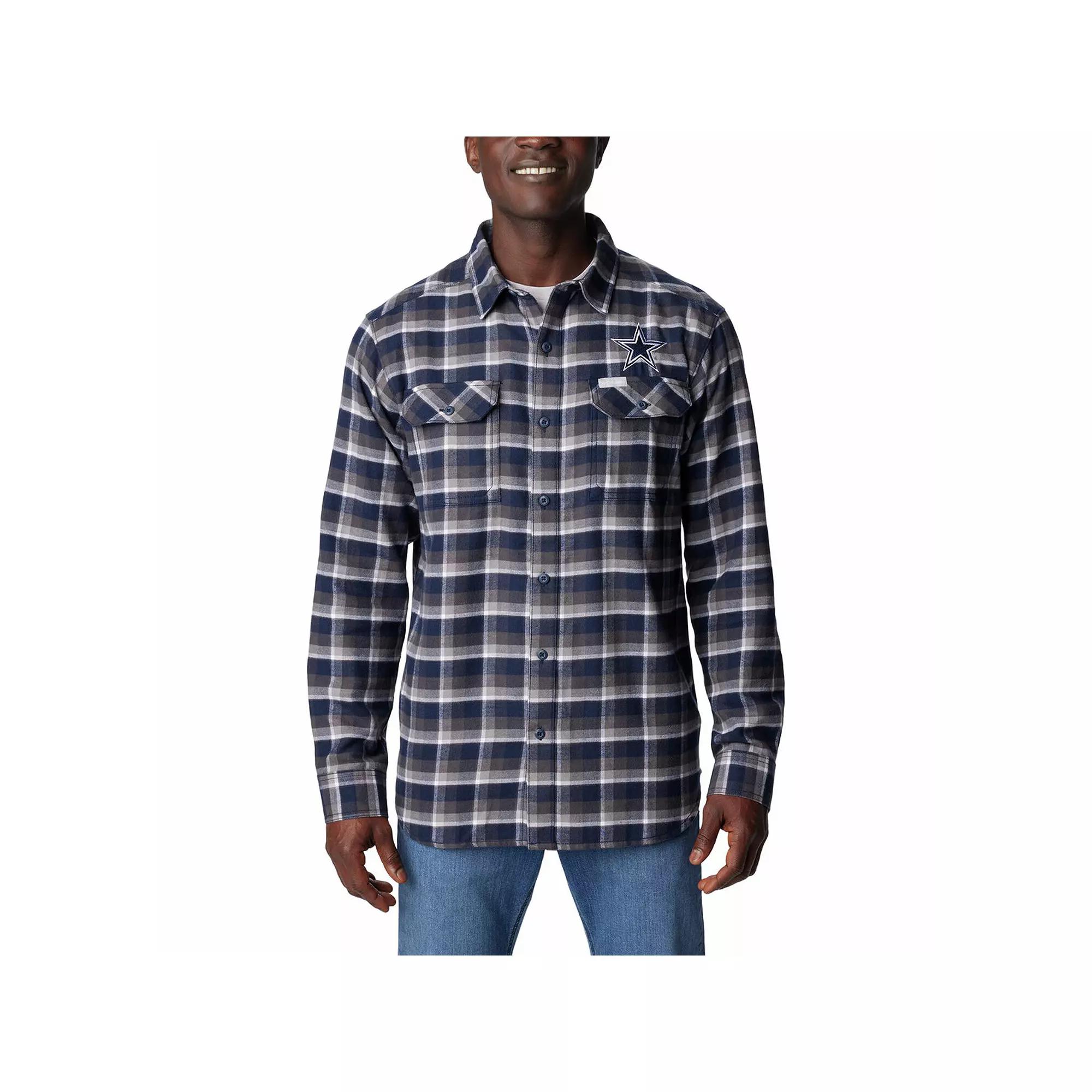 Men's Columbia Navy Dallas Cowboys Flare Gun Flannel Button-Up Shirt, Size: Small, Blue Product Image