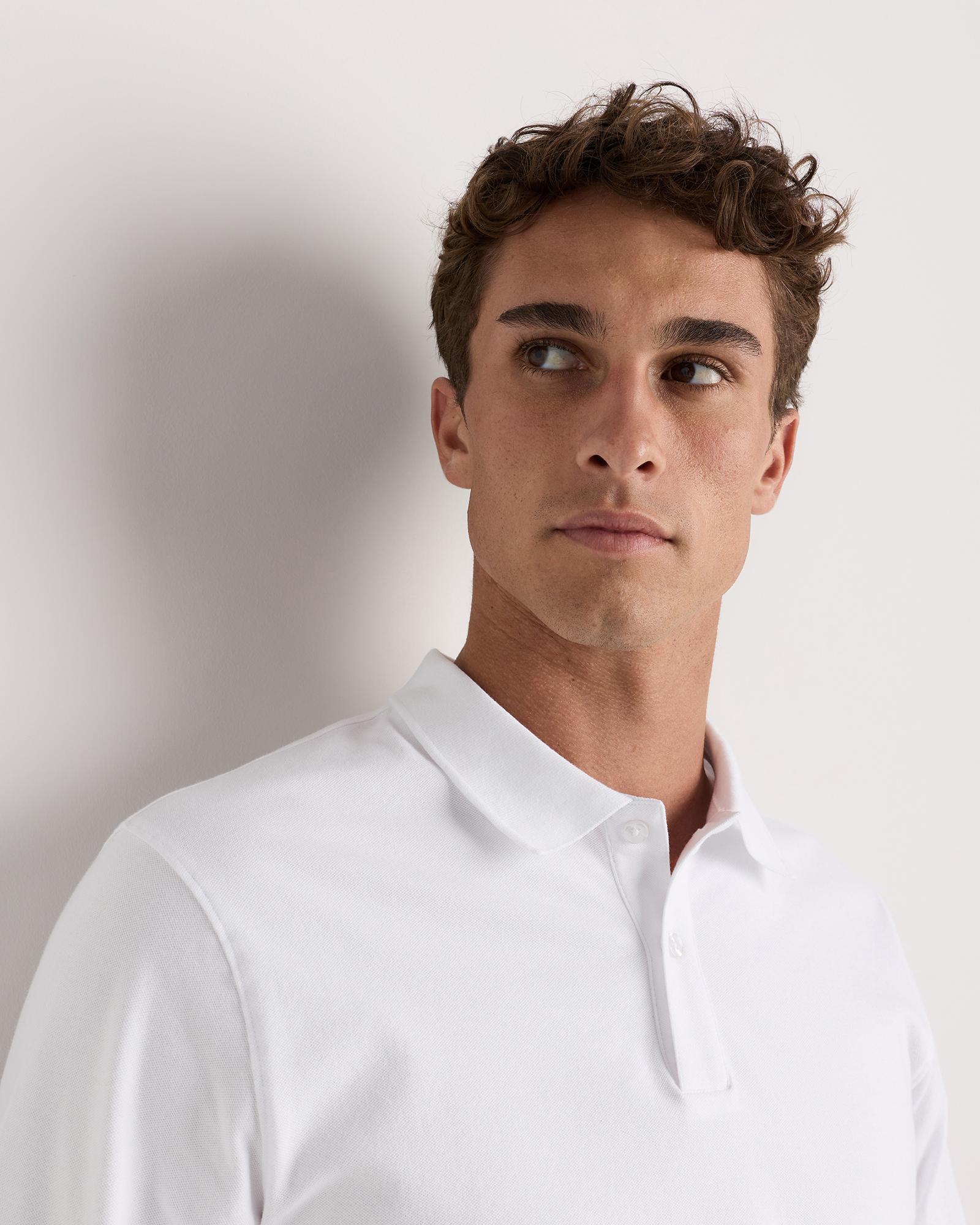 Quince | Men's Long Sleeve Pique Polo Size XL, Organic Cotton Product Image