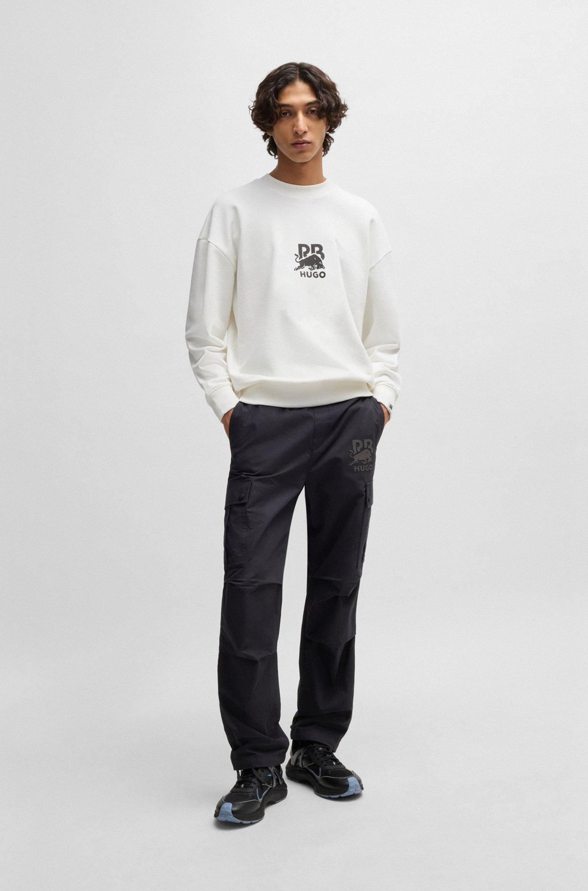 HUGO x RB cotton-terry sweatshirt with carbon stealth logo Product Image
