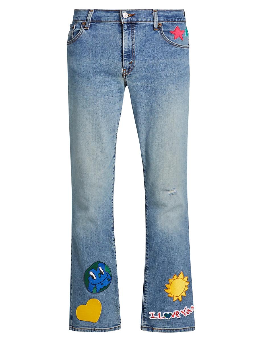 Mens Universe Embroidered Flared Jeans Product Image