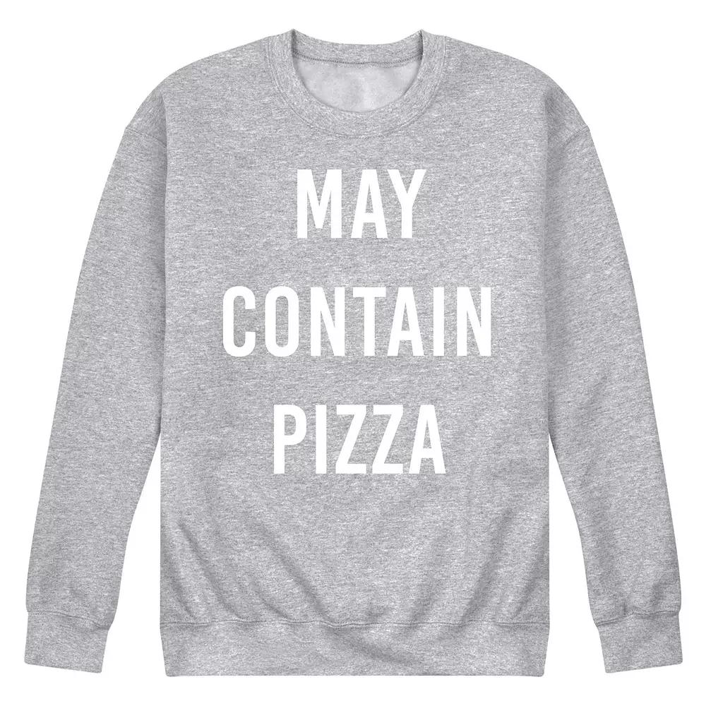 Men's May Contain Pizza Fleece Sweatshirt,  Product Image