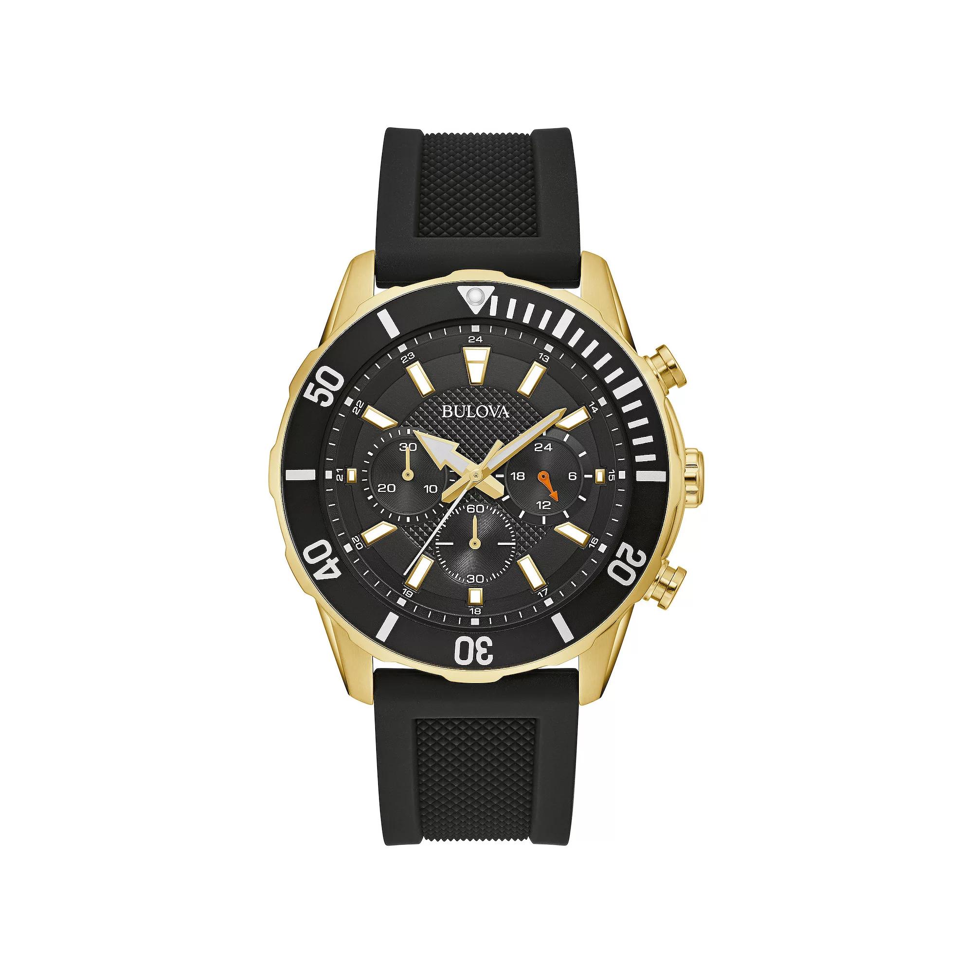 Bulova Mens Chronograph Black Strap Watch - 98A270 Product Image