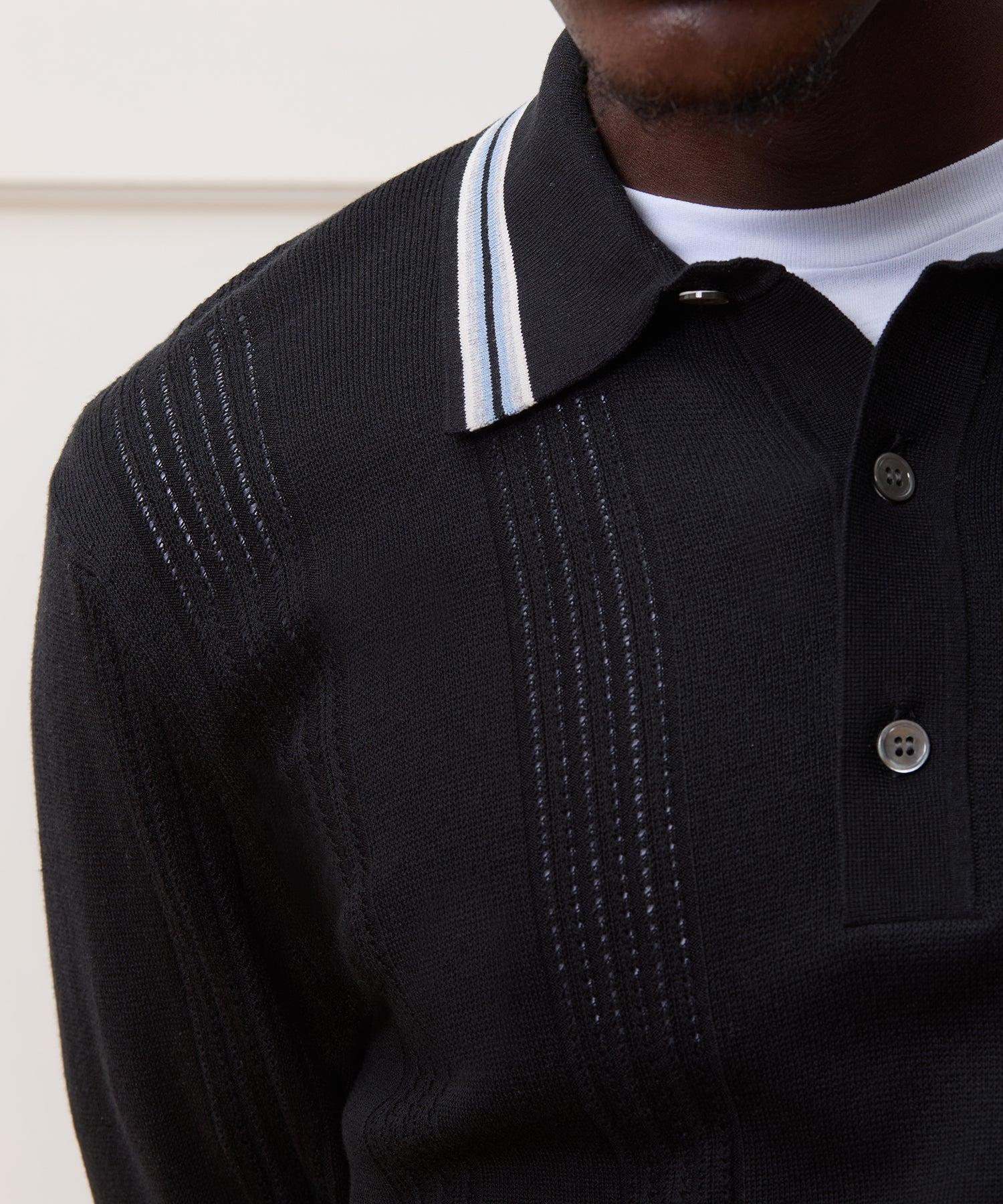 Silk-Cotton Tipped Sweater Polo Product Image