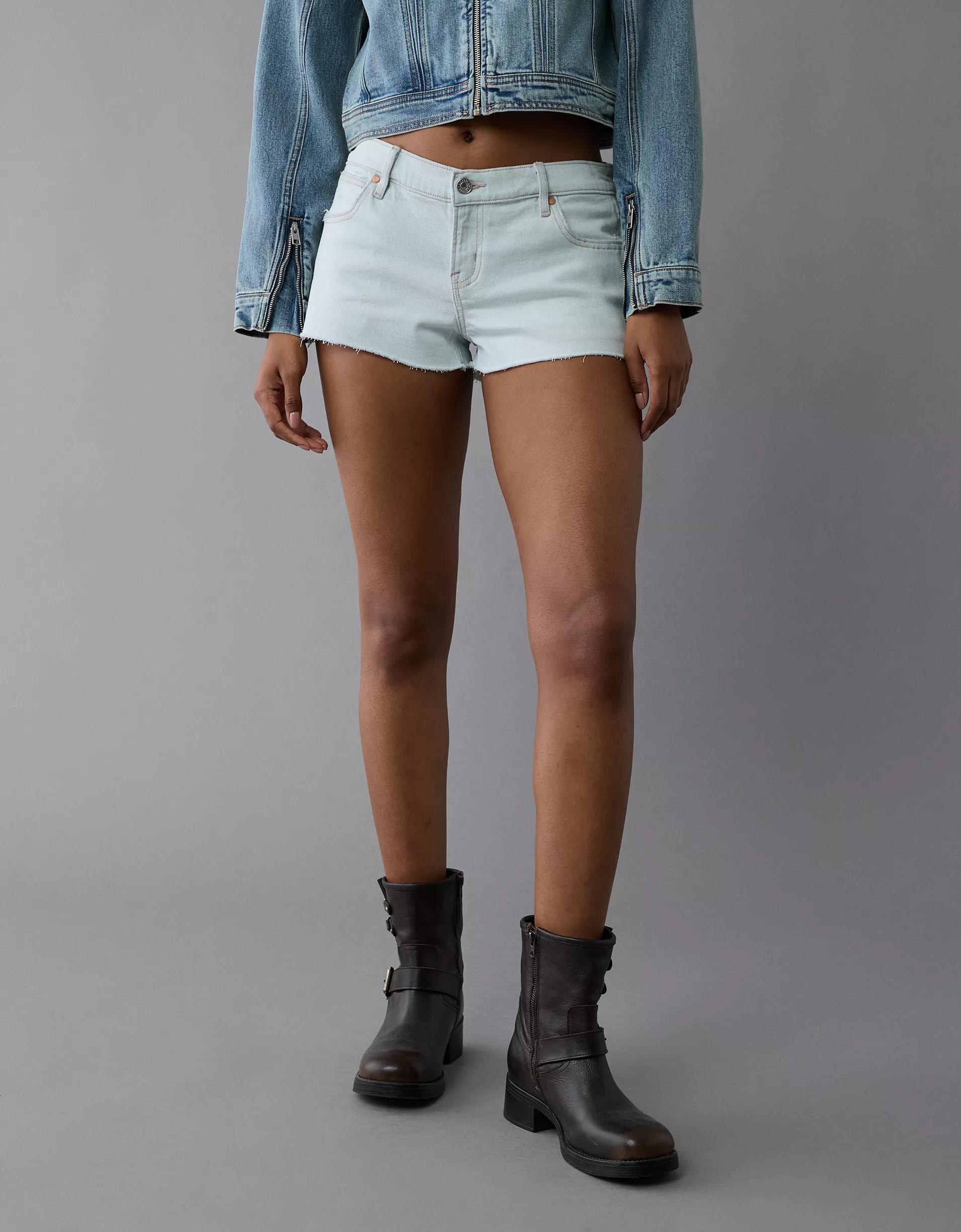 AE Stretch Super Low-Rise Denim Perfect Shortie Product Image