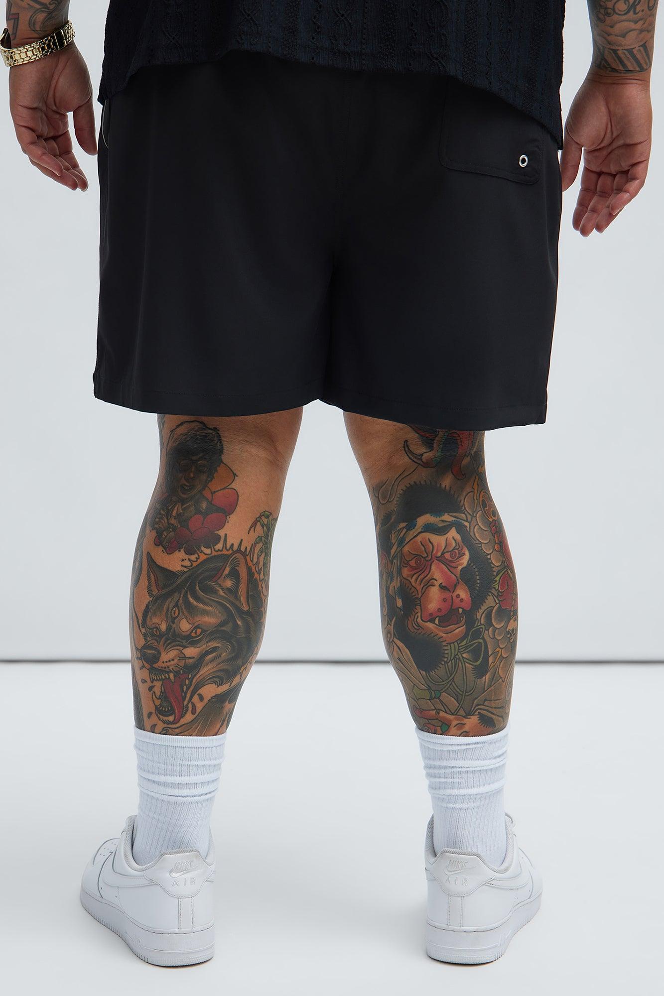 Up In Flames Swim Mid Trunk - Black Product Image