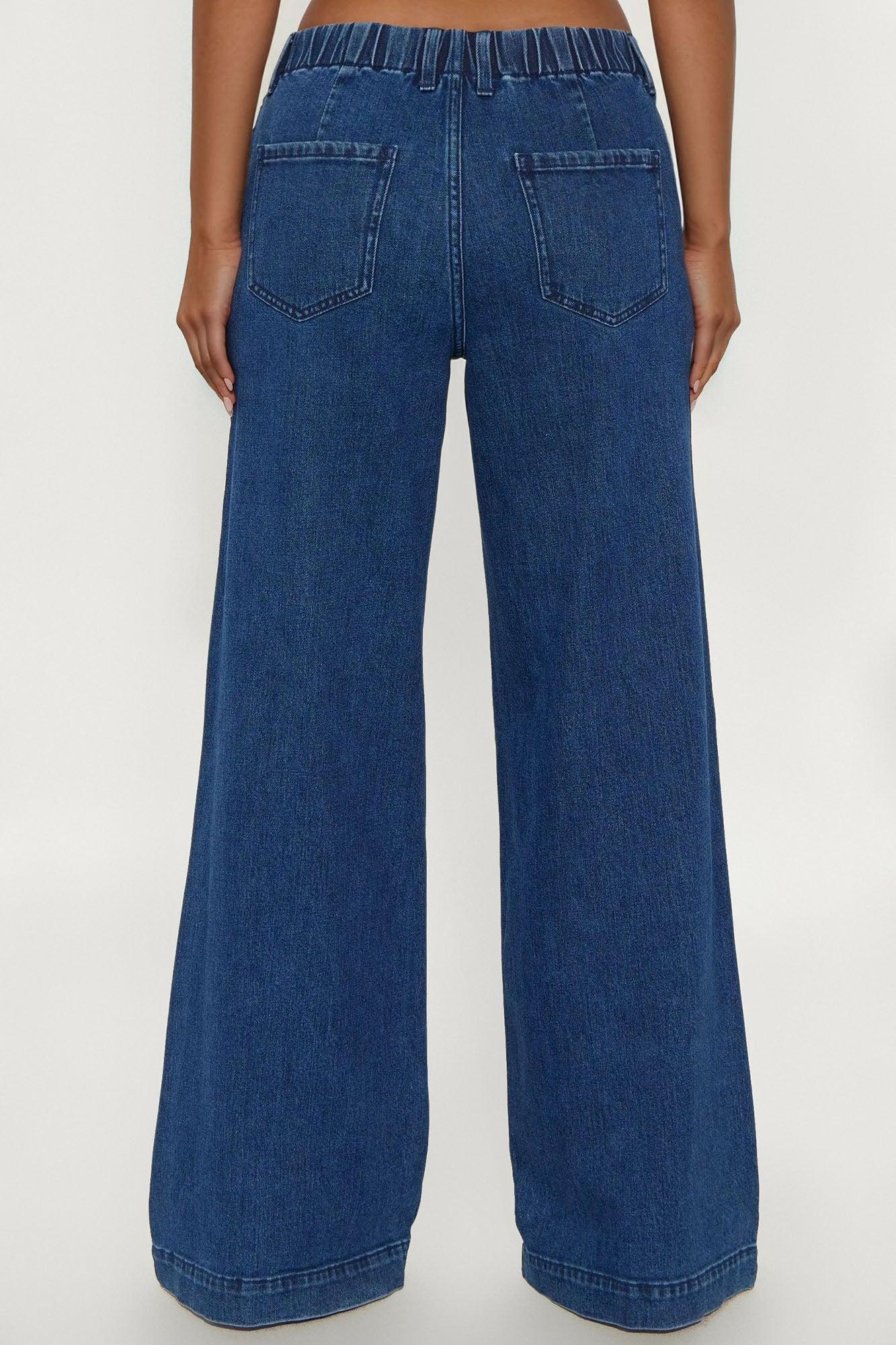 City Chic Trouser Wide Leg Jeans - Dark Wash Female Product Image