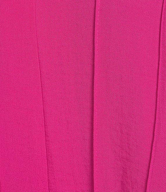 John Mark Plus Size Wire Collar Split V-Neck 3/4 Sleeve Pintuck Detail Top Product Image