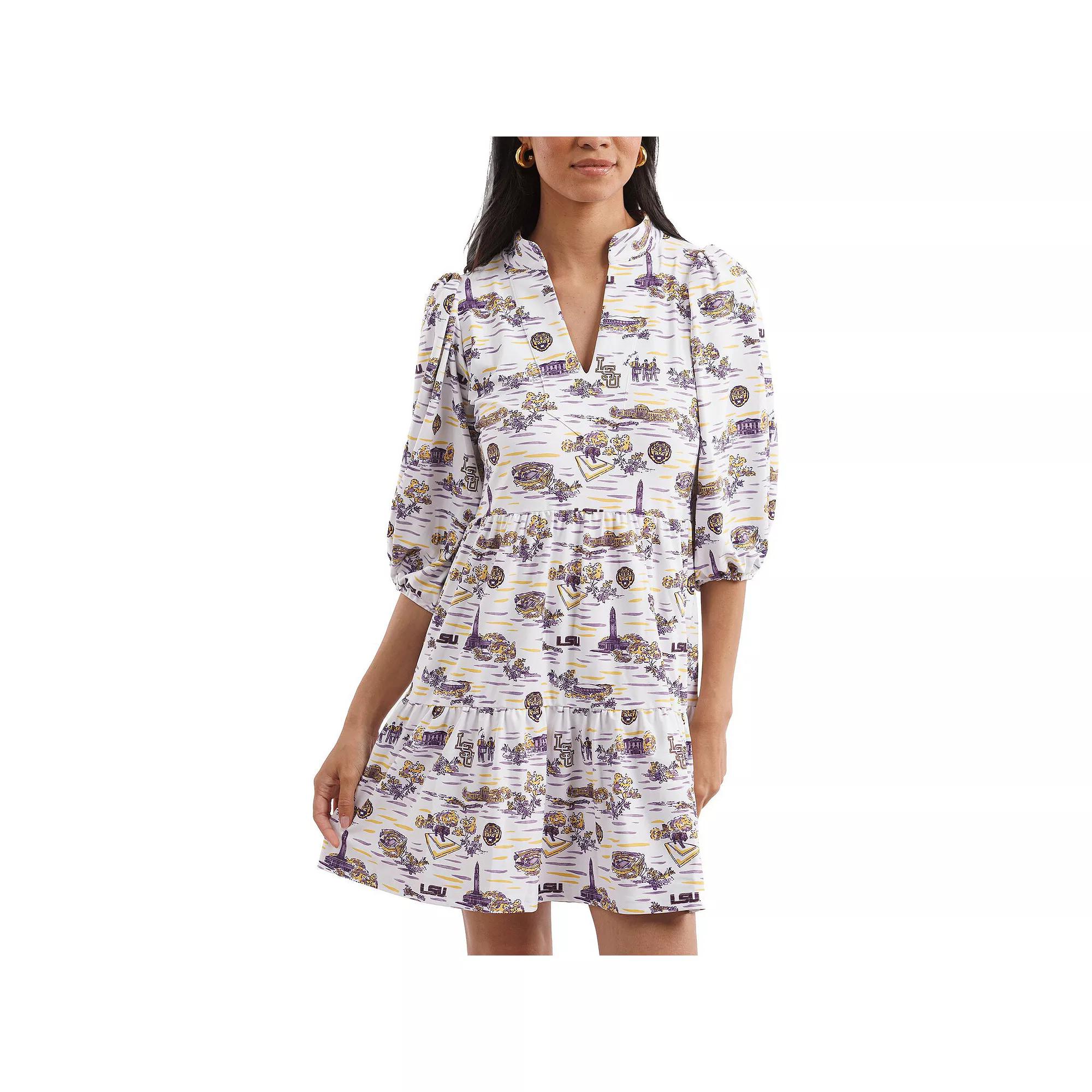 Women's Smith & Quinn White/Purple LSU Tigers Tailgate Collection Tory Dress, Size: Small Product Image