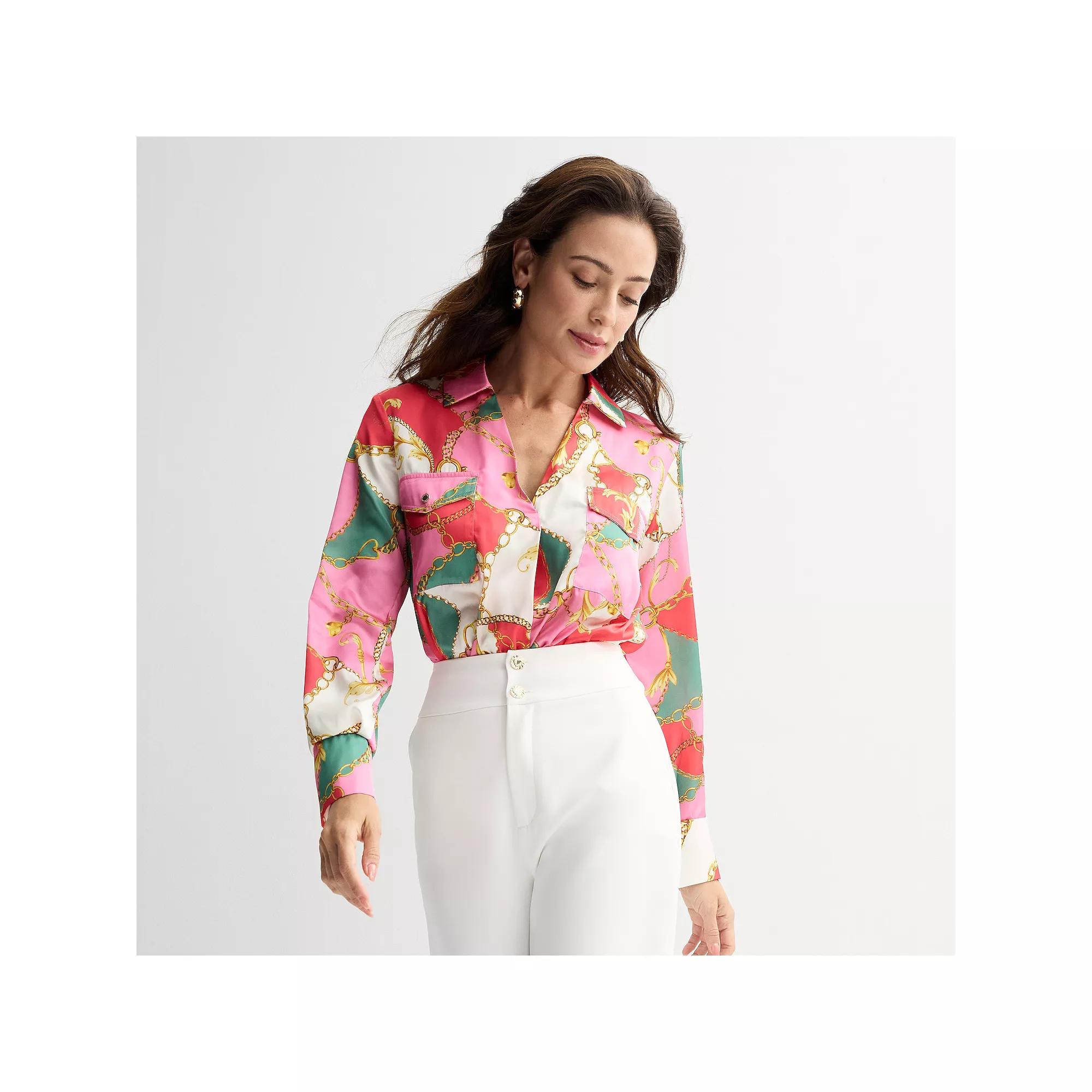 Women's Thalia Sodi Long Sleeve Floral Print Bodysuit,  Product Image