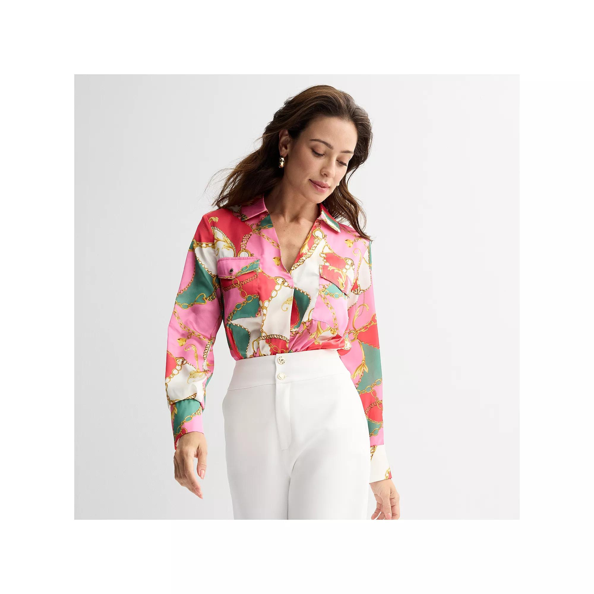Women's Thalia Sodi Long Sleeve Floral Print Bodysuit,  Product Image