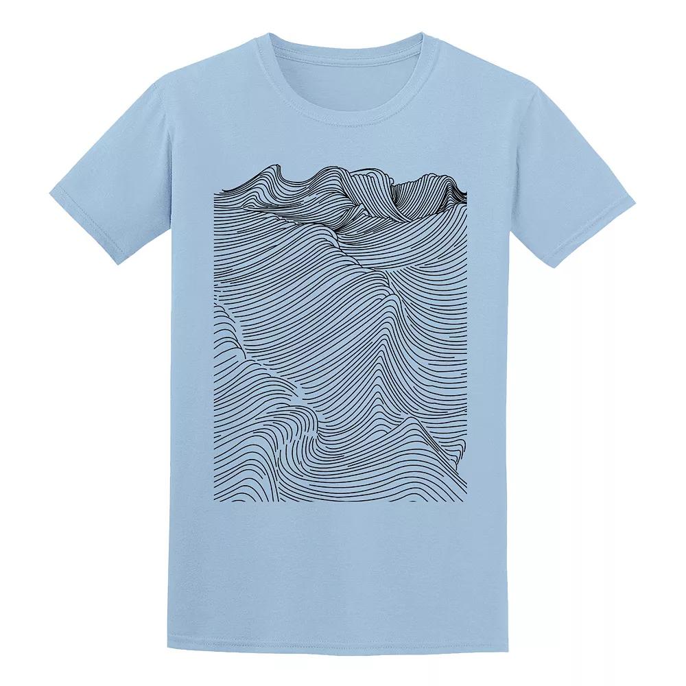 Men's COLAB89 by Threadless Bulo Wavy Tee, Size: Large, Light Blue Product Image