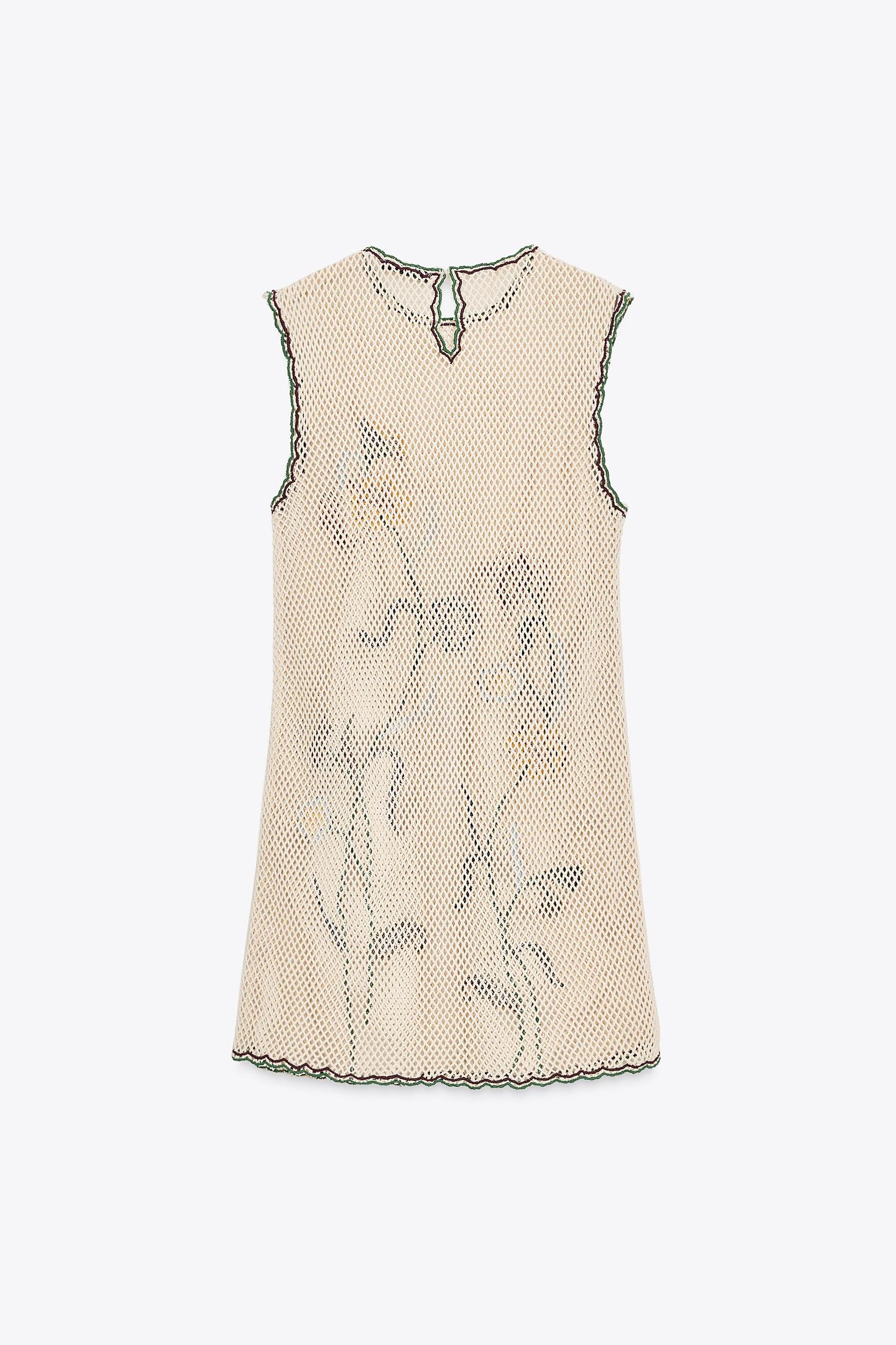 CROCHET DRESS WITH FLORAL EMBROIDERY ZW COLLECTION Product Image