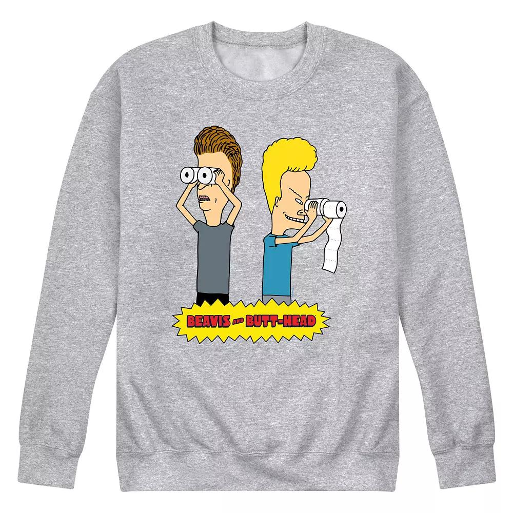 Men's Beavis & Butthead Toilet Paper Fleece Sweatshirt,  Product Image