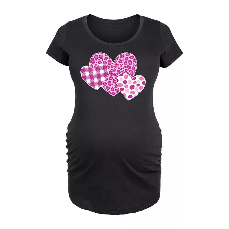 Maternity Valentine's Patterned Hearts Graphic Tee, Women's,  Product Image