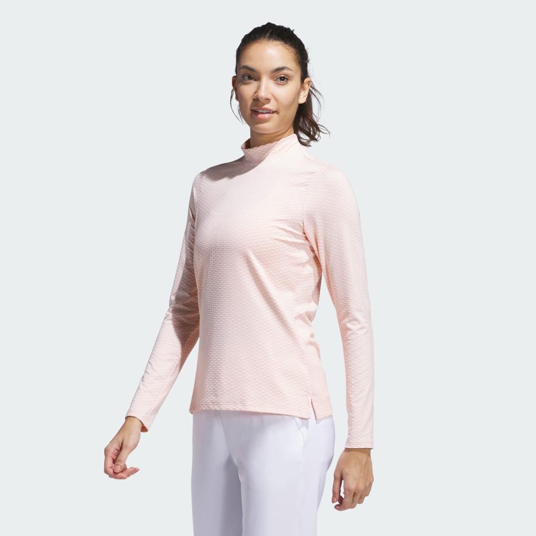 adidas Beyond Two-Tone Mesh Mock Shirt Aurora Ruby XS Womens Product Image