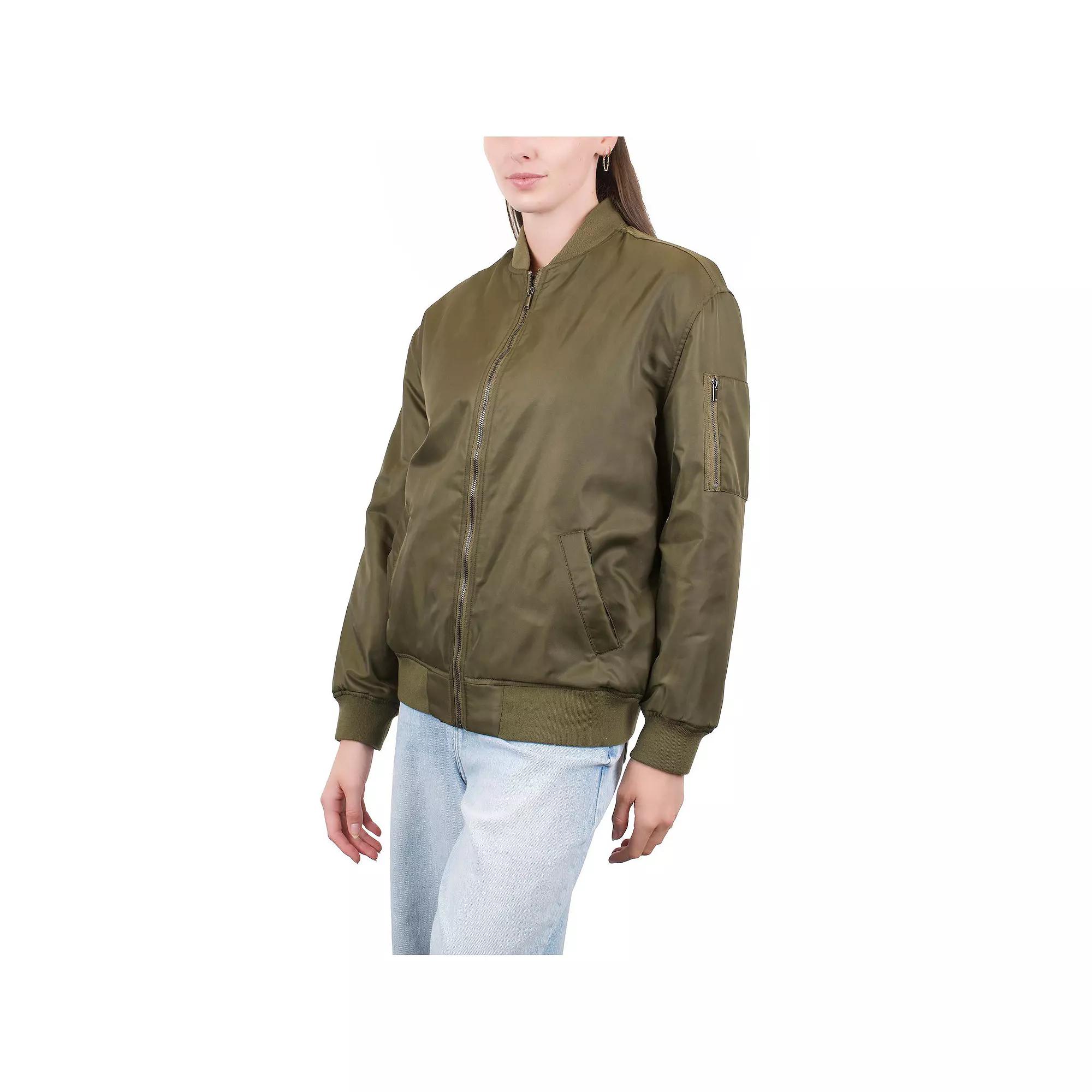 Juniors' Coffee Shop Bomber Jacket, Women's,  Product Image