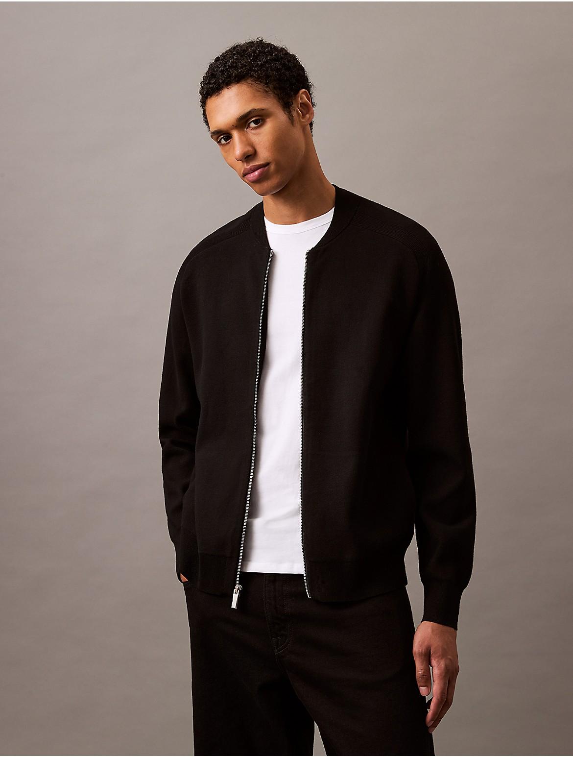 Calvin Klein Mens Tech Knit Bomber Jacket Product Image
