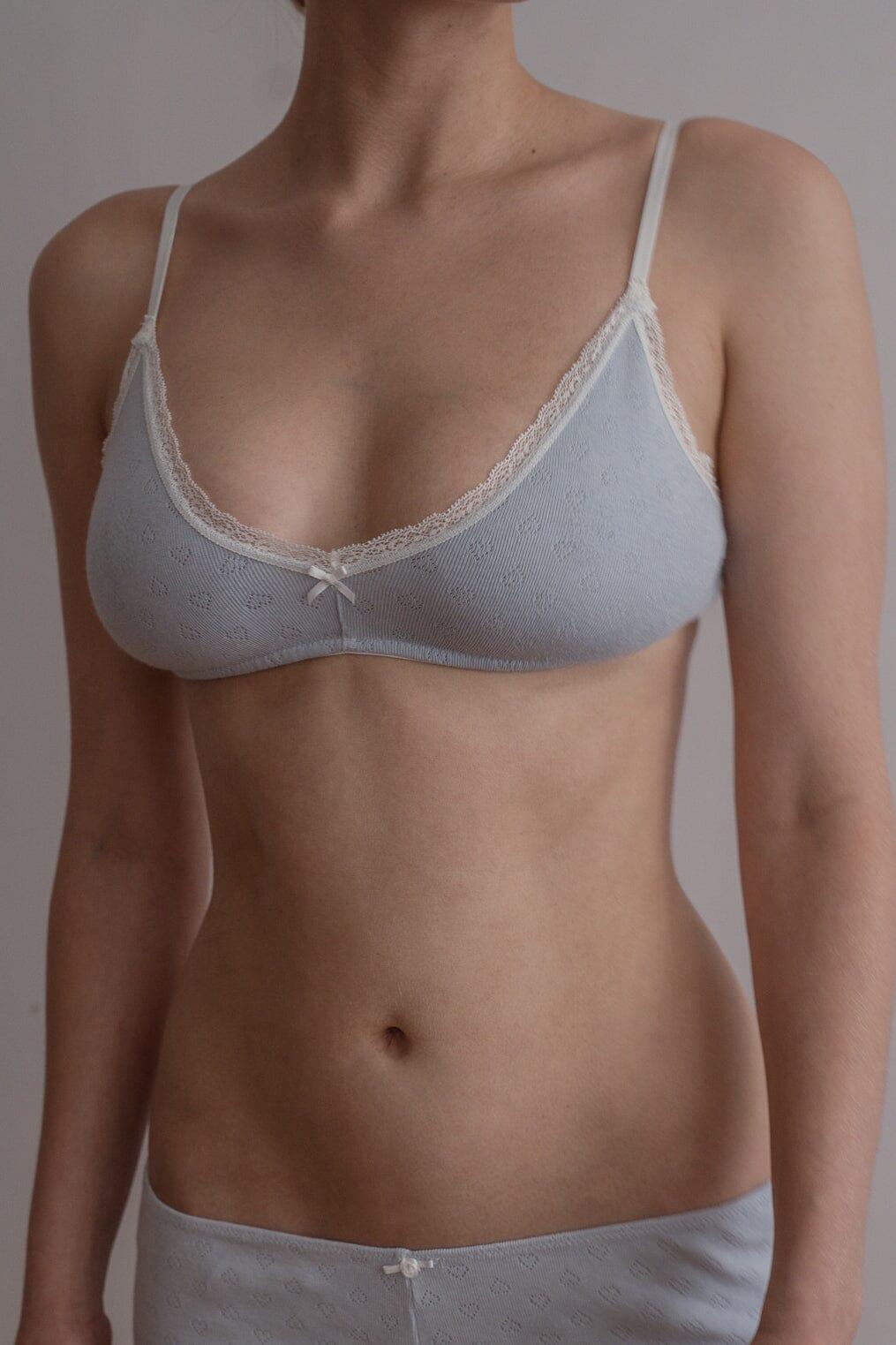 Lace Heart Eyelet Bra Product Image