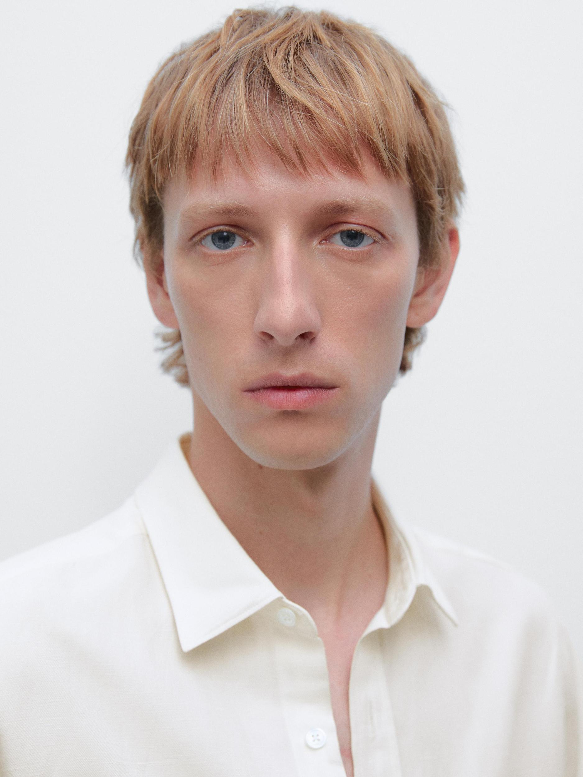 Regular fit linen blend shirt Product Image