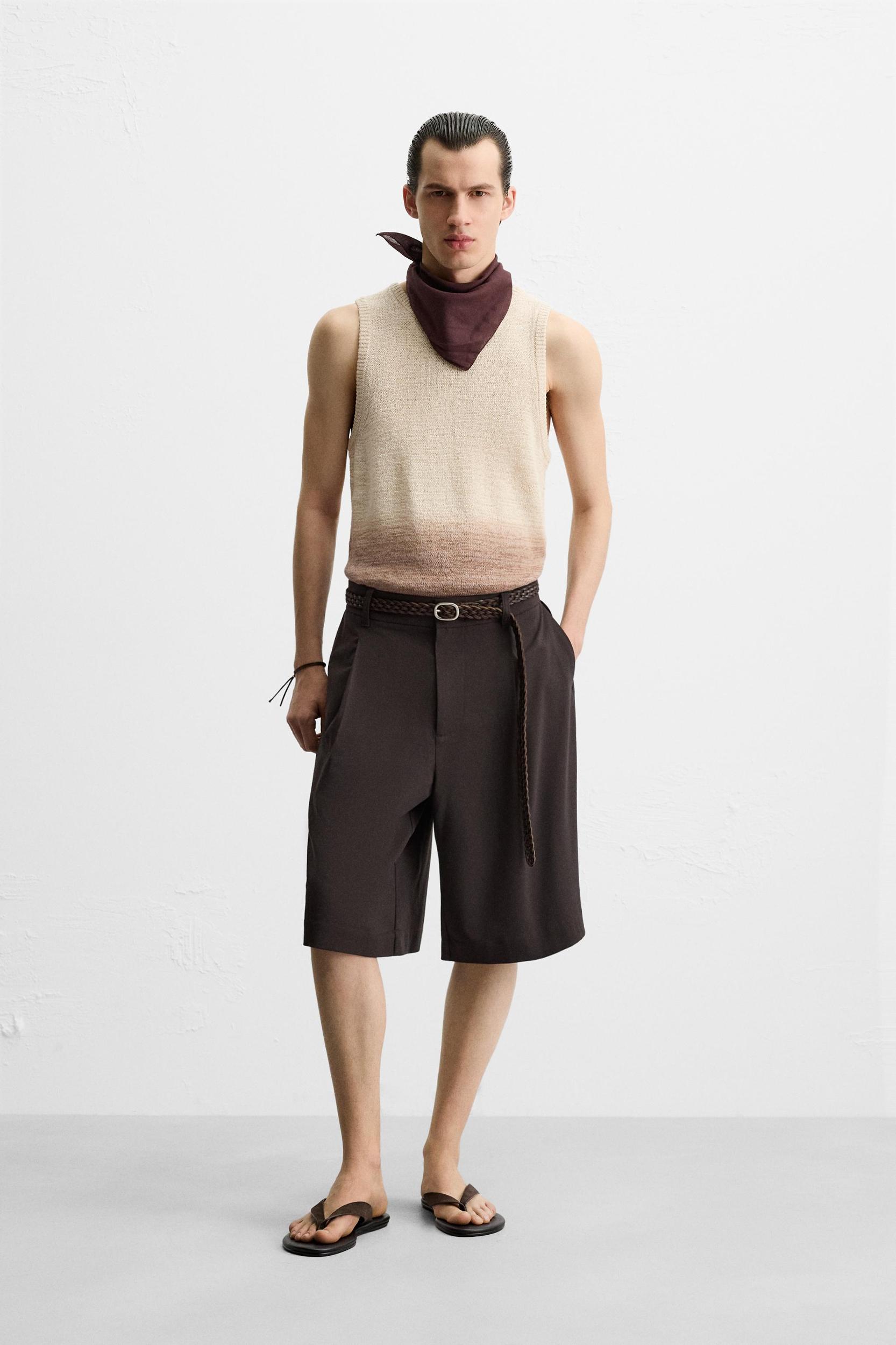 COTTON LINEN BLEND KNIT T-SHIRT Product Image