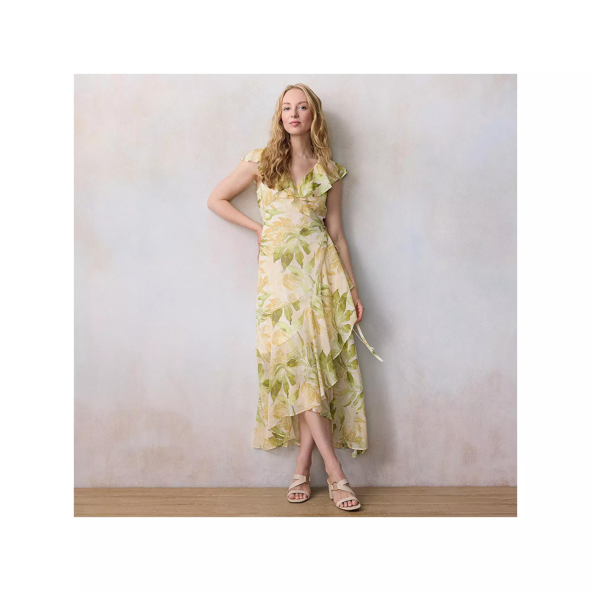 Women's LC Lauren Conrad Flutter Sleeve Wrap Maxi Dress,  Product Image