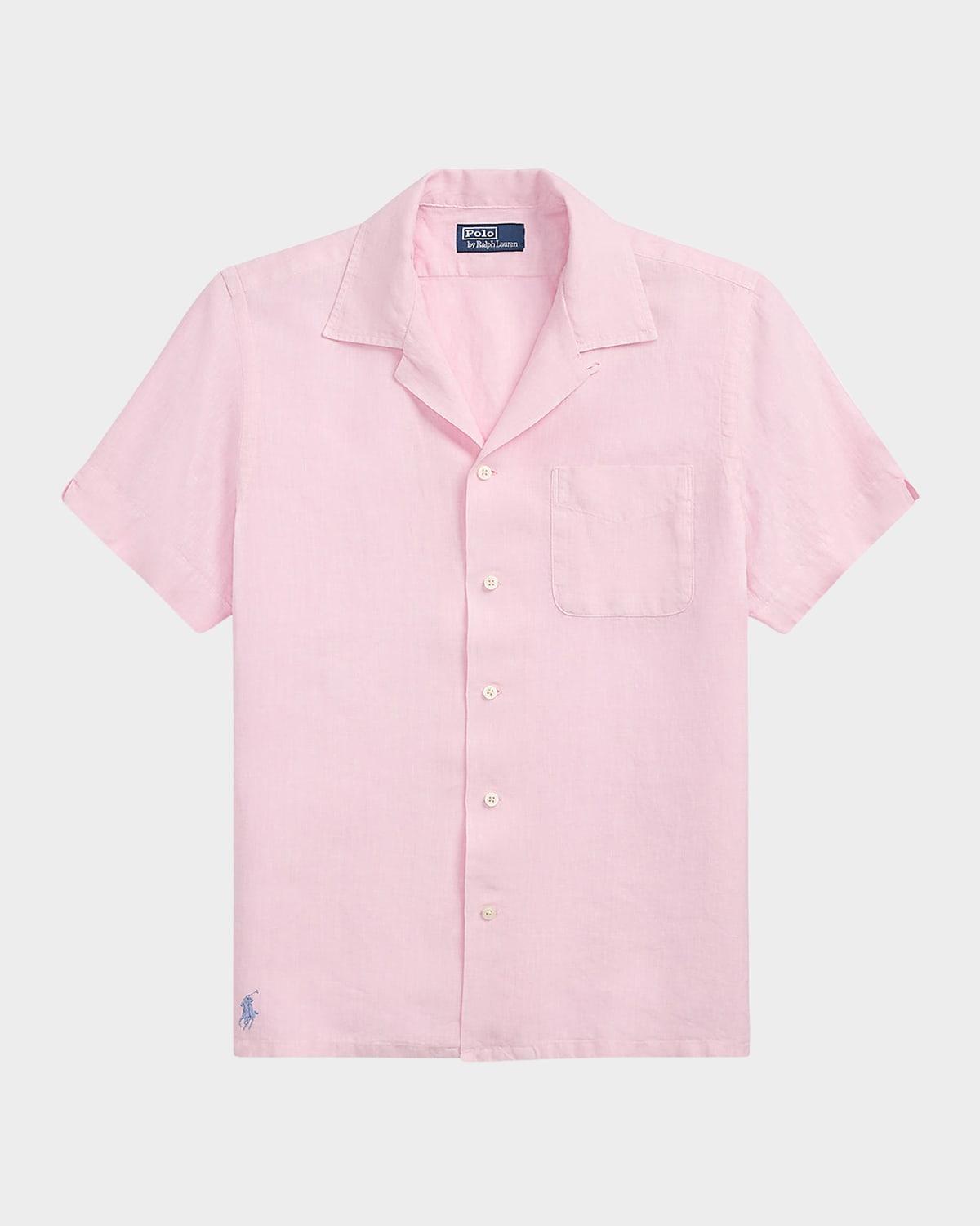Mens Classic-Fit Slub Linen Camp Shirt Product Image
