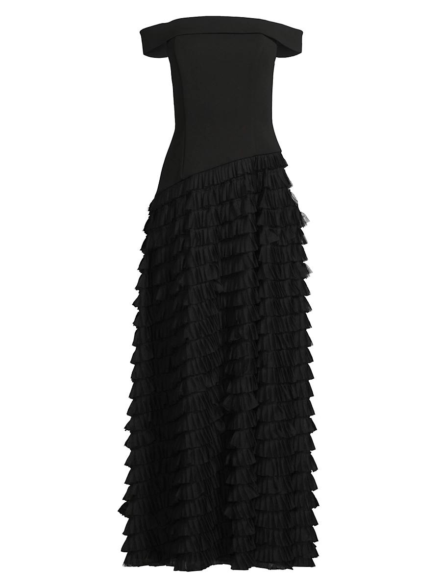 Womens Off-The-Shoulder Tiered Gown Product Image