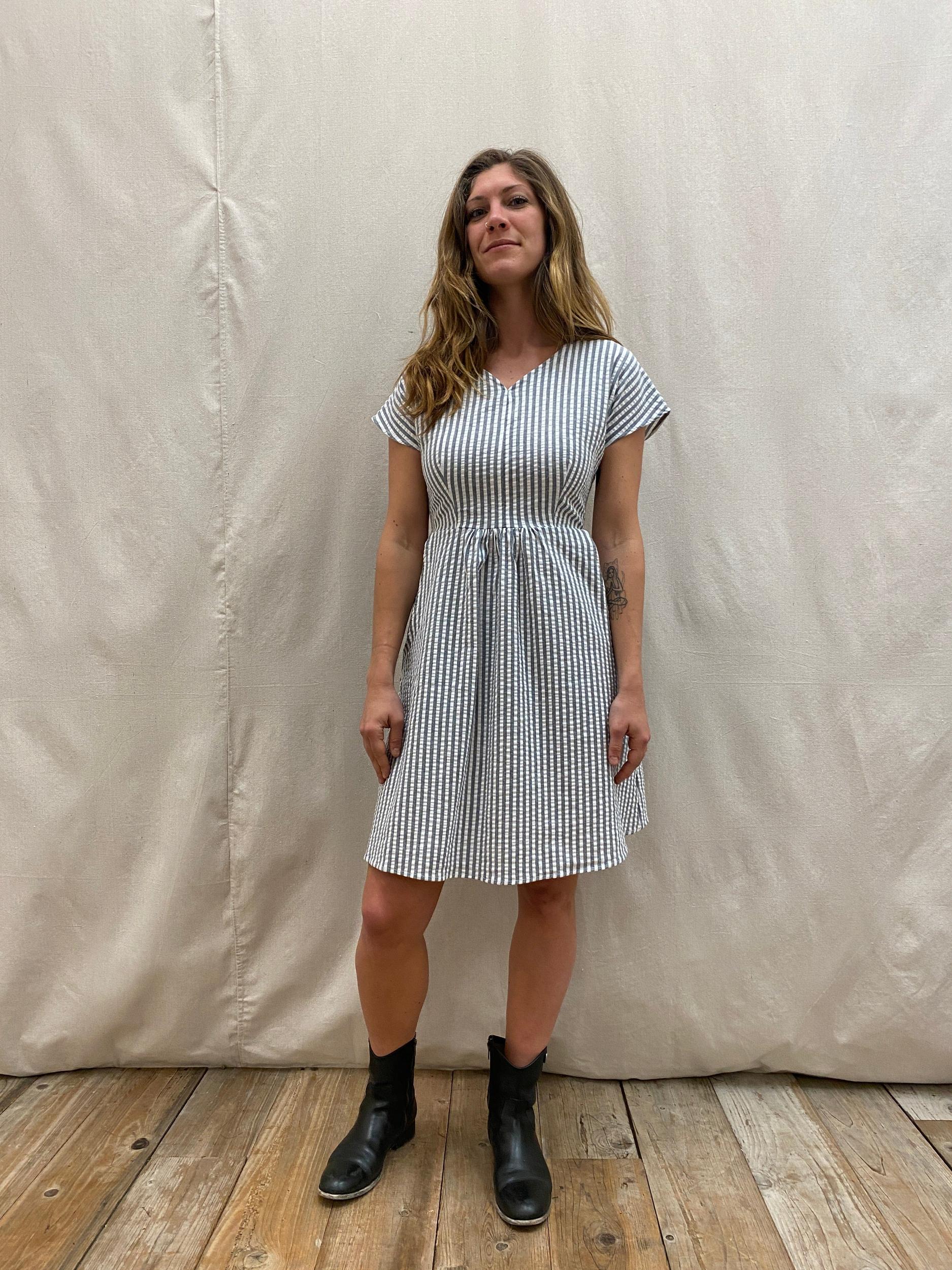 Dolman Dress in Seersucker Product Image
