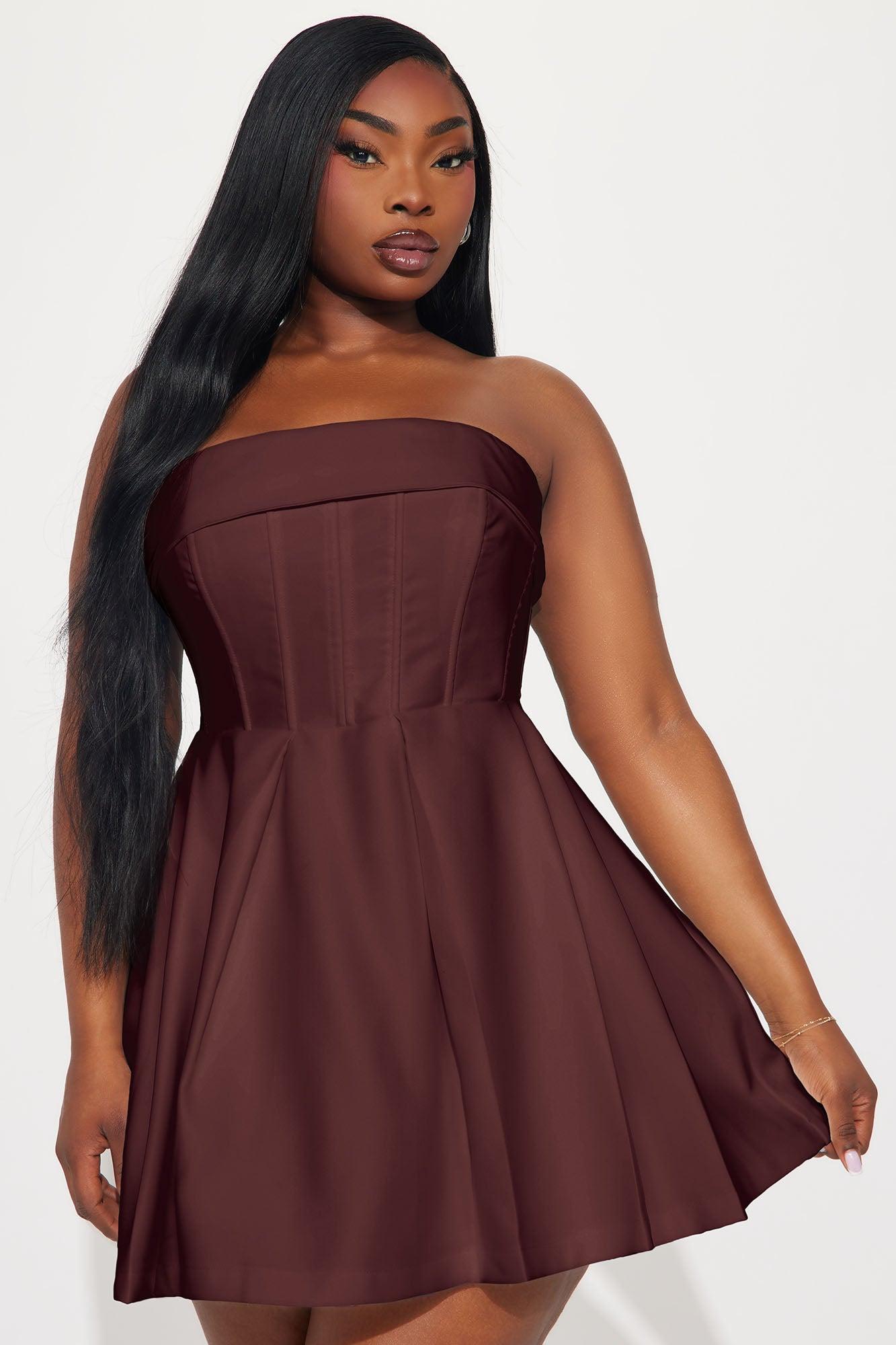 Definitely Darling Mini Dress - Chocolate Product Image