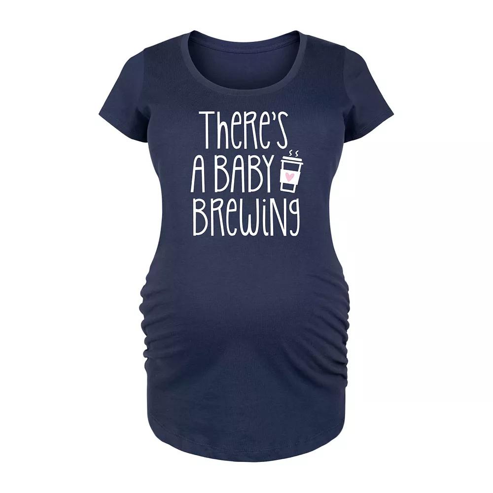Maternity Theres A Baby Brewing Graphic Tee, Women's,  Product Image