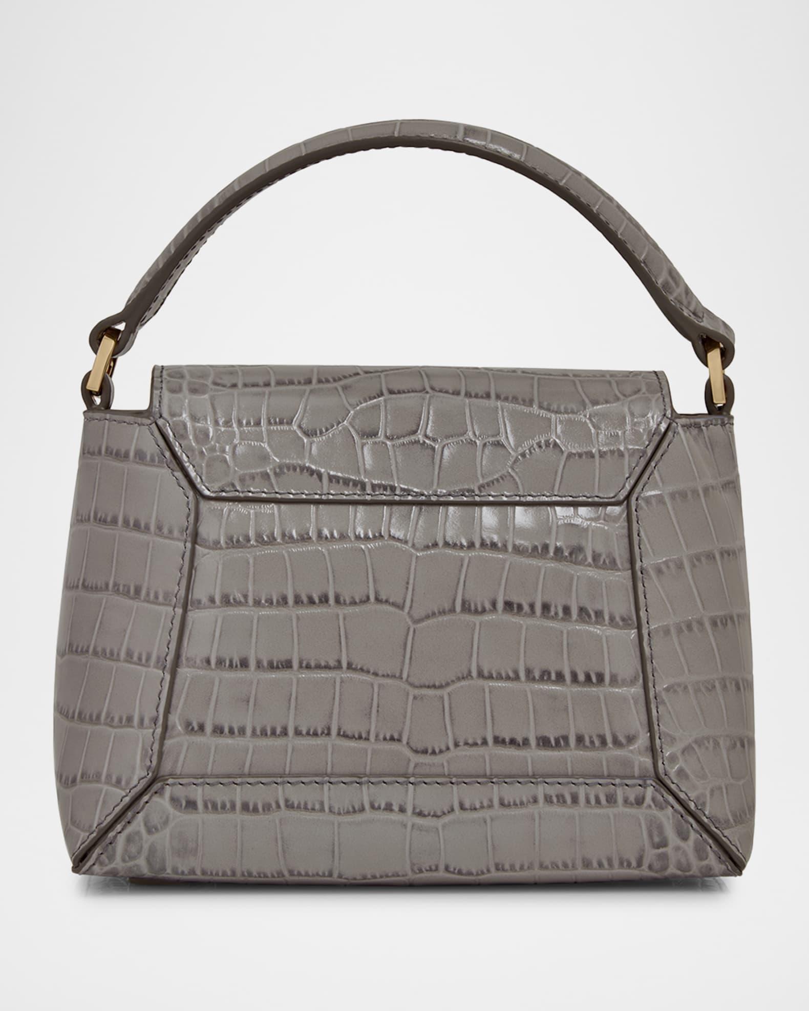 Mosaic Nano Croc-Embossed Leather Top-Handle Bag Product Image