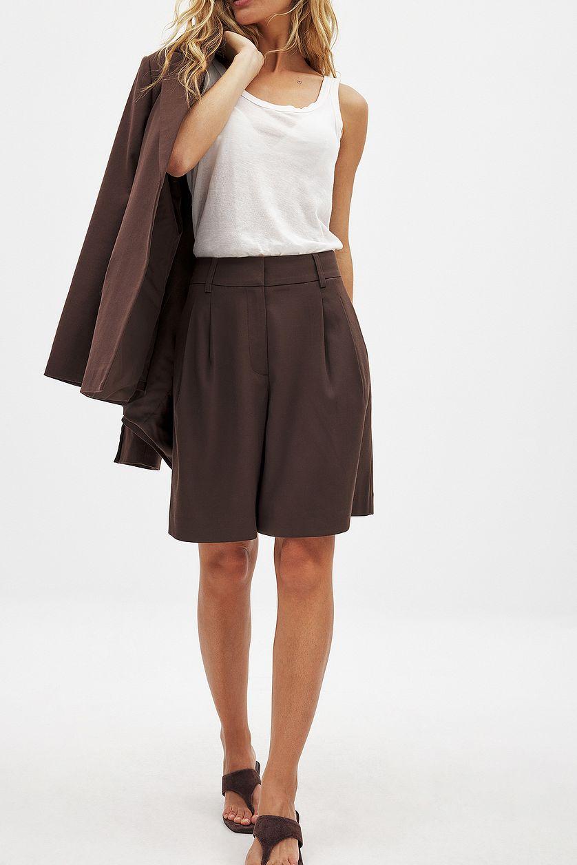 Wide Leg Mid Waist Shorts Product Image