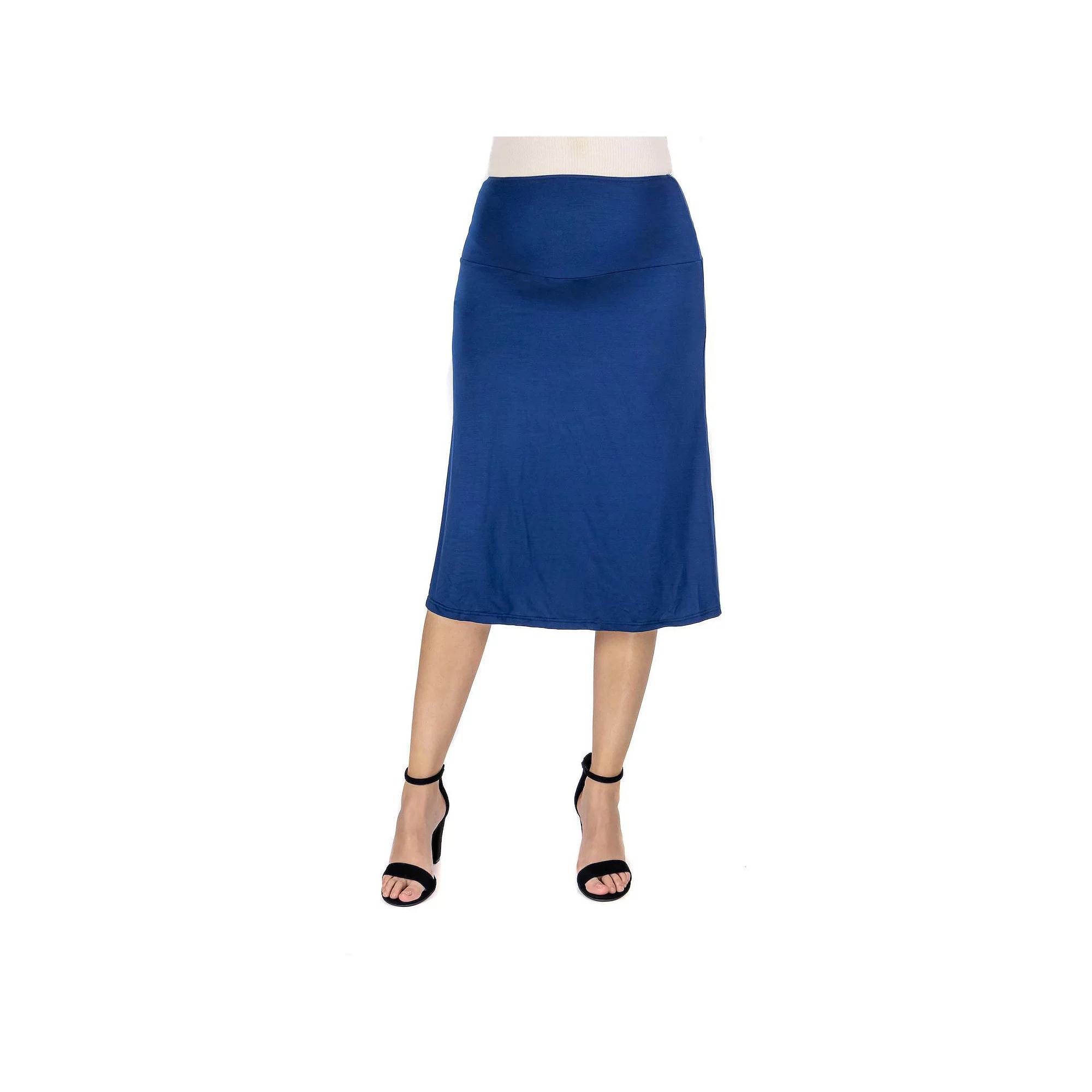 Maternity 24Seven Comfort Apparel A-Line Elastic Waist Skirt, Women's,  Product Image