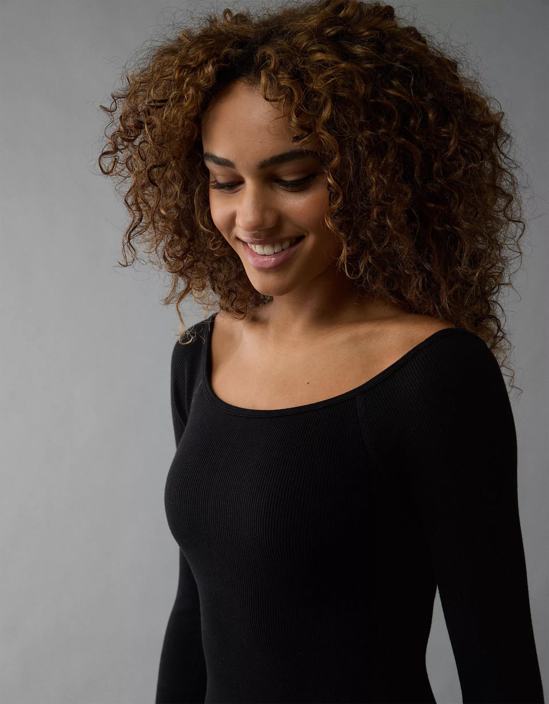 AE Off-The-Shoulder Seamless Lounge Romper Product Image