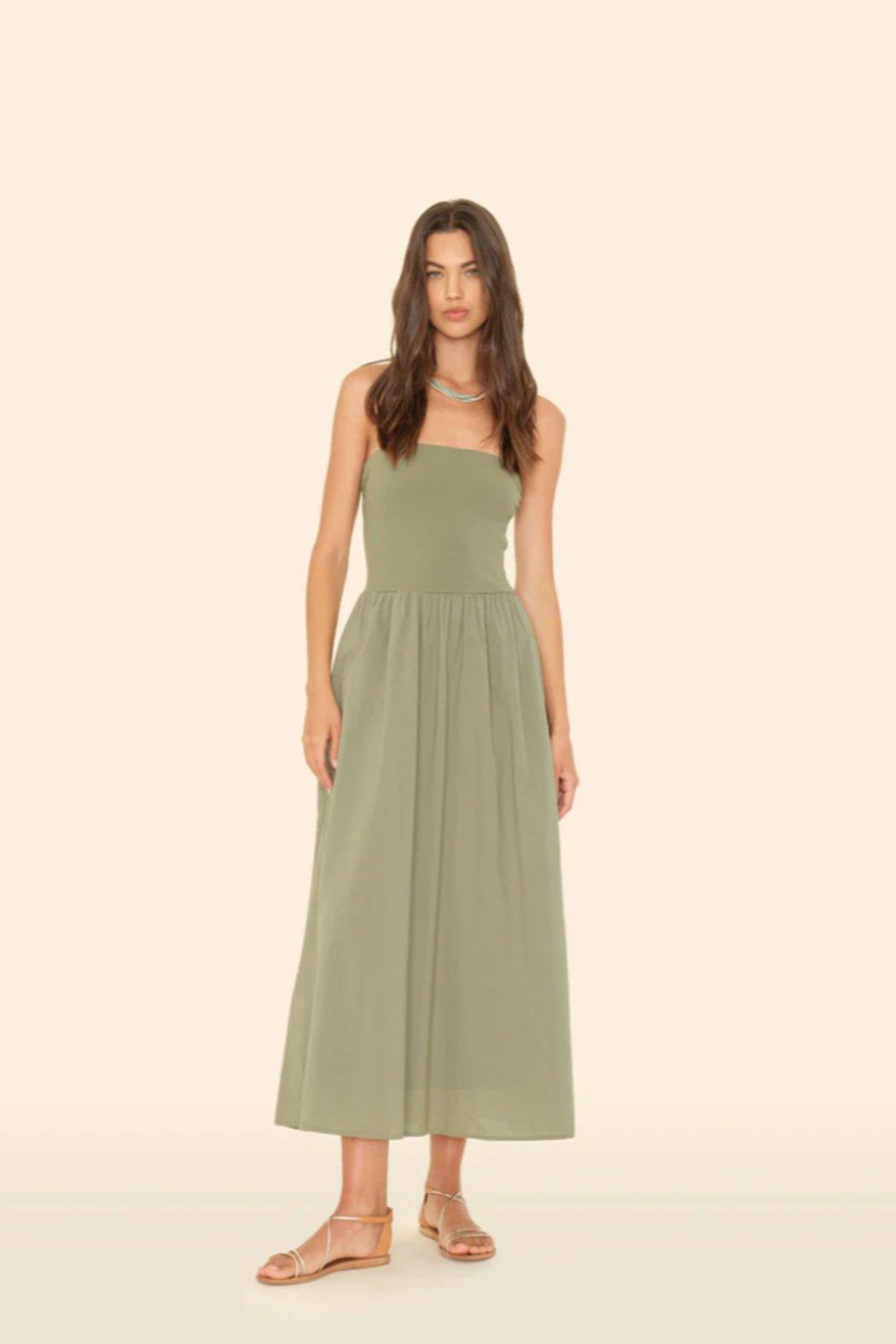 Finnian Dress - Dark Seagrass Product Image