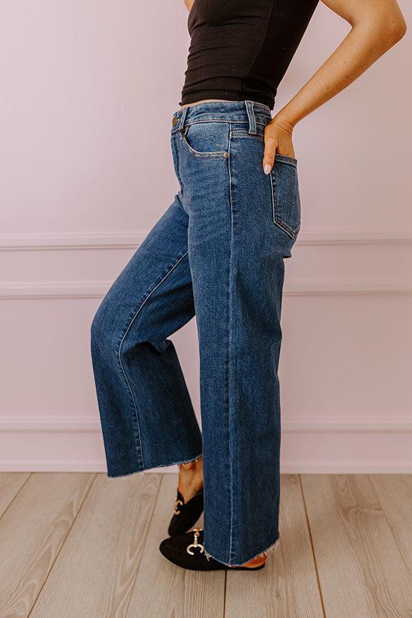Just USA Roxanne High Waist Straight Leg Jean in Dark Wash Product Image